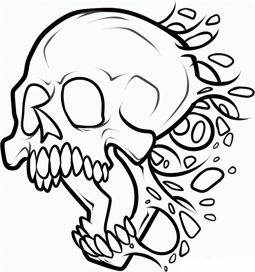 Printable Skull Borders Coloring Pages