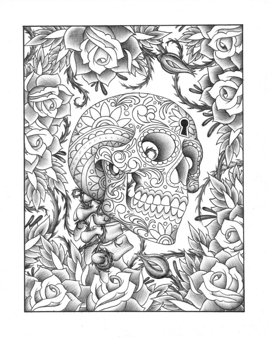 Free Printable Sugar Skull Coloring Pages For Adults Coloring Home