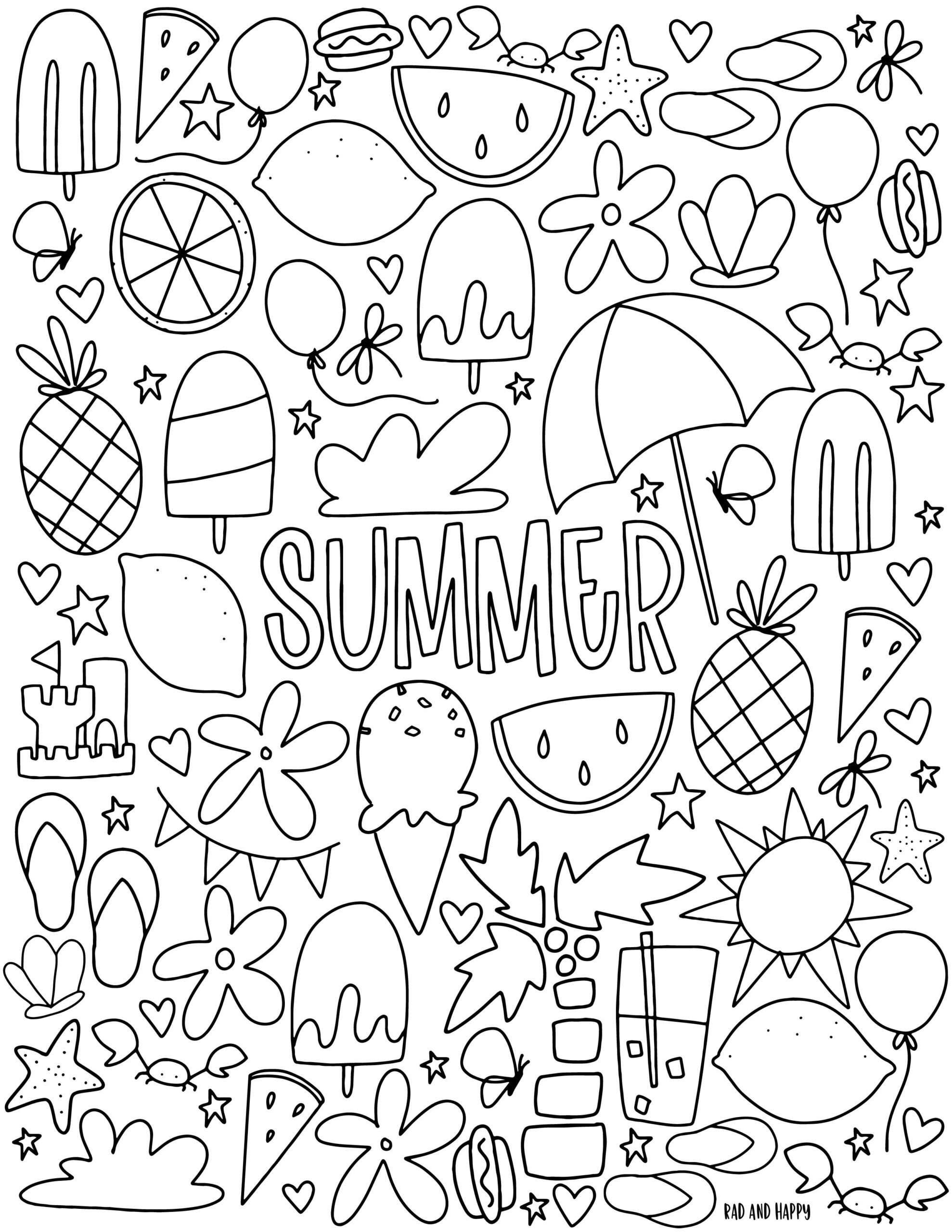 Free Printable Summer Pdf Coloring Page Summer Themed Coloring Page Coloring Home Summer