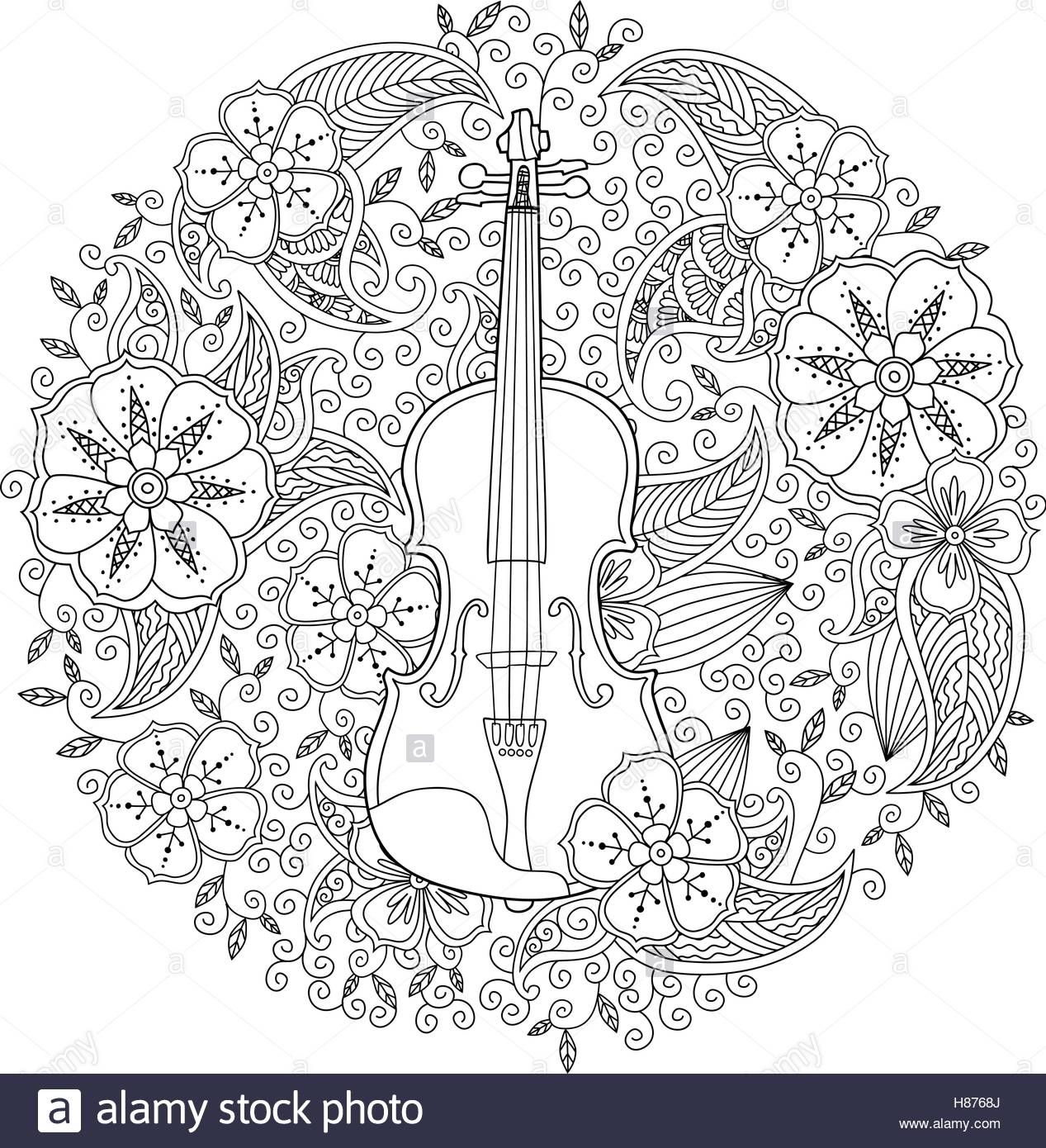 Violin Coloring Page