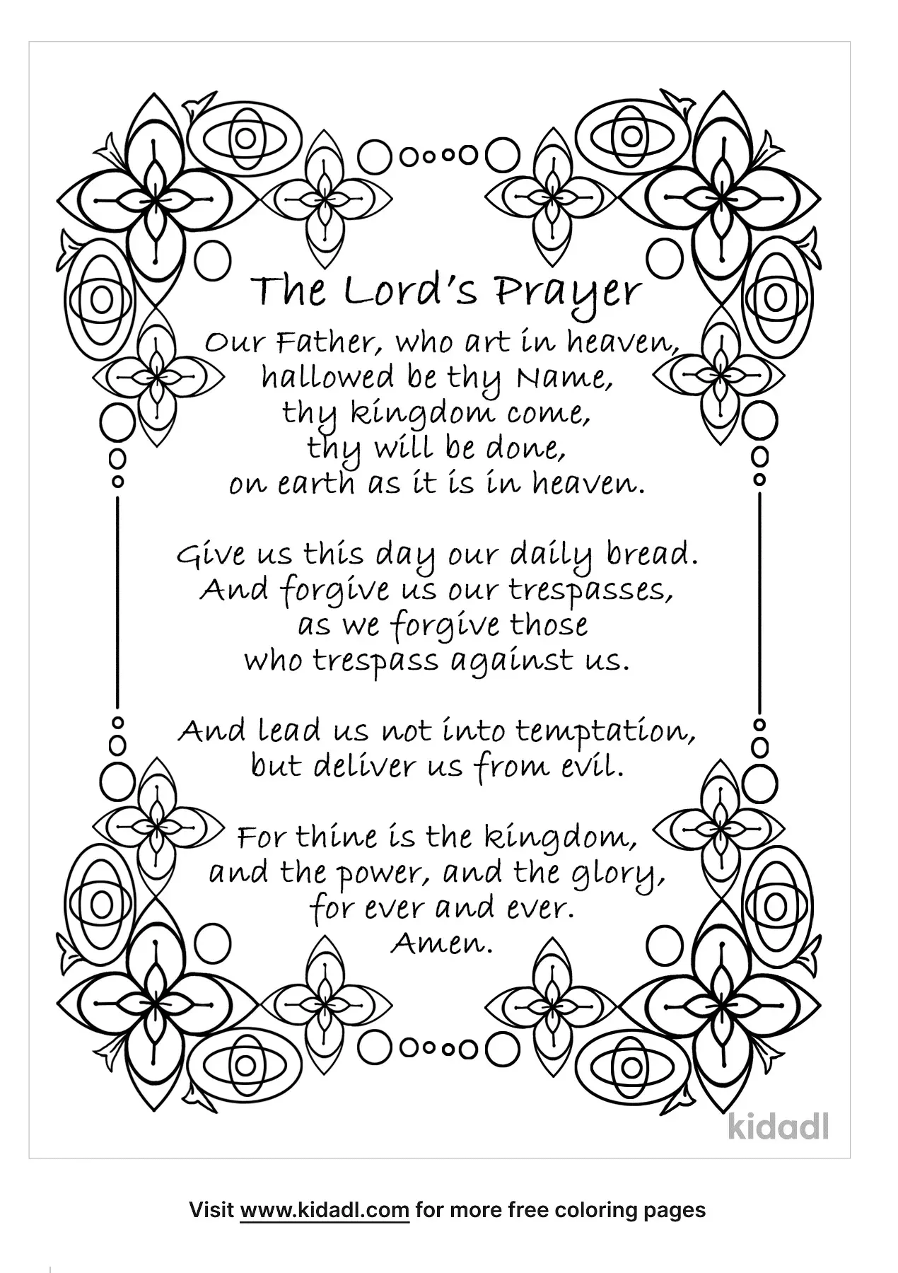Free The Lord S Prayer Coloring Page Coloring Page Printables Kidadl