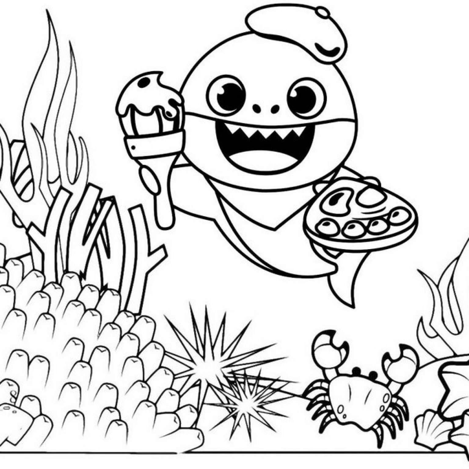 Baby Shark Coloring Page