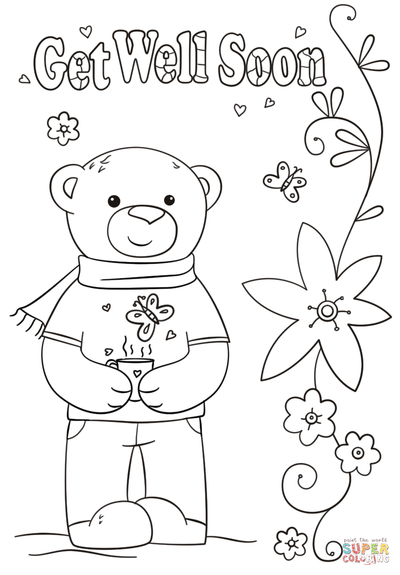 Funny Get Well Soon Coloring Page Free Printable Coloring With Regard To Get Well Soon Card