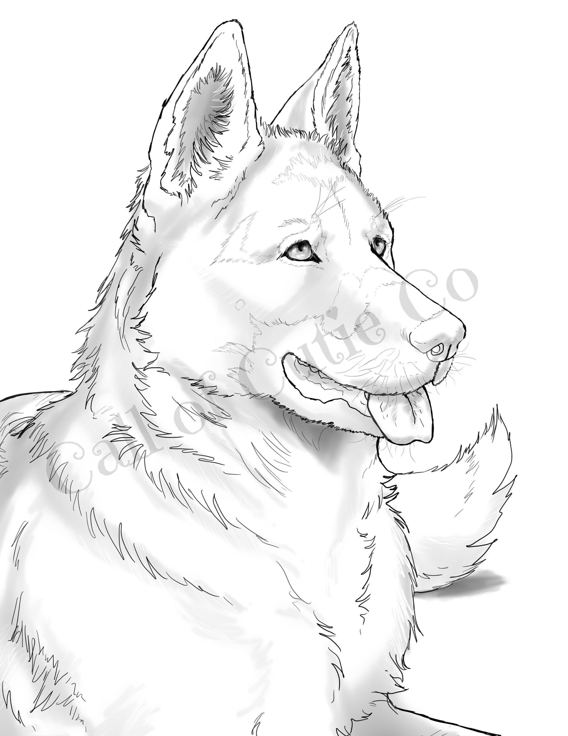 German Shepherd Printable Coloring Pages