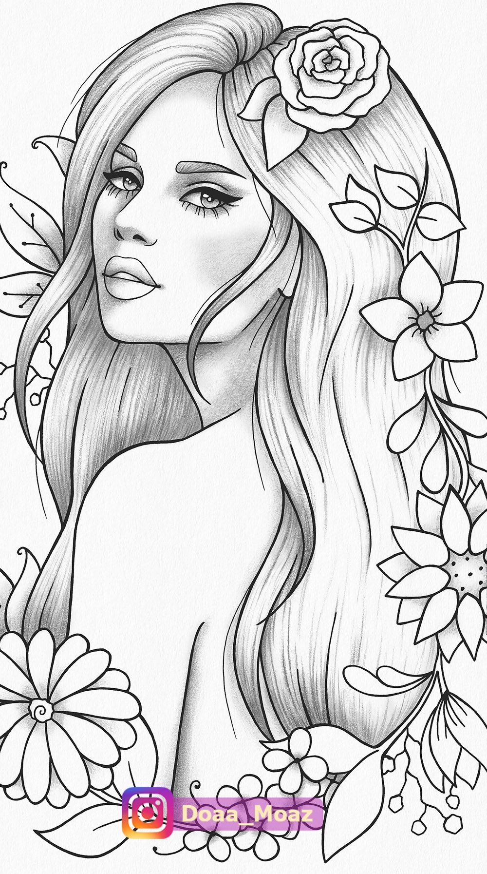 Girl Drawings Coloring Pages