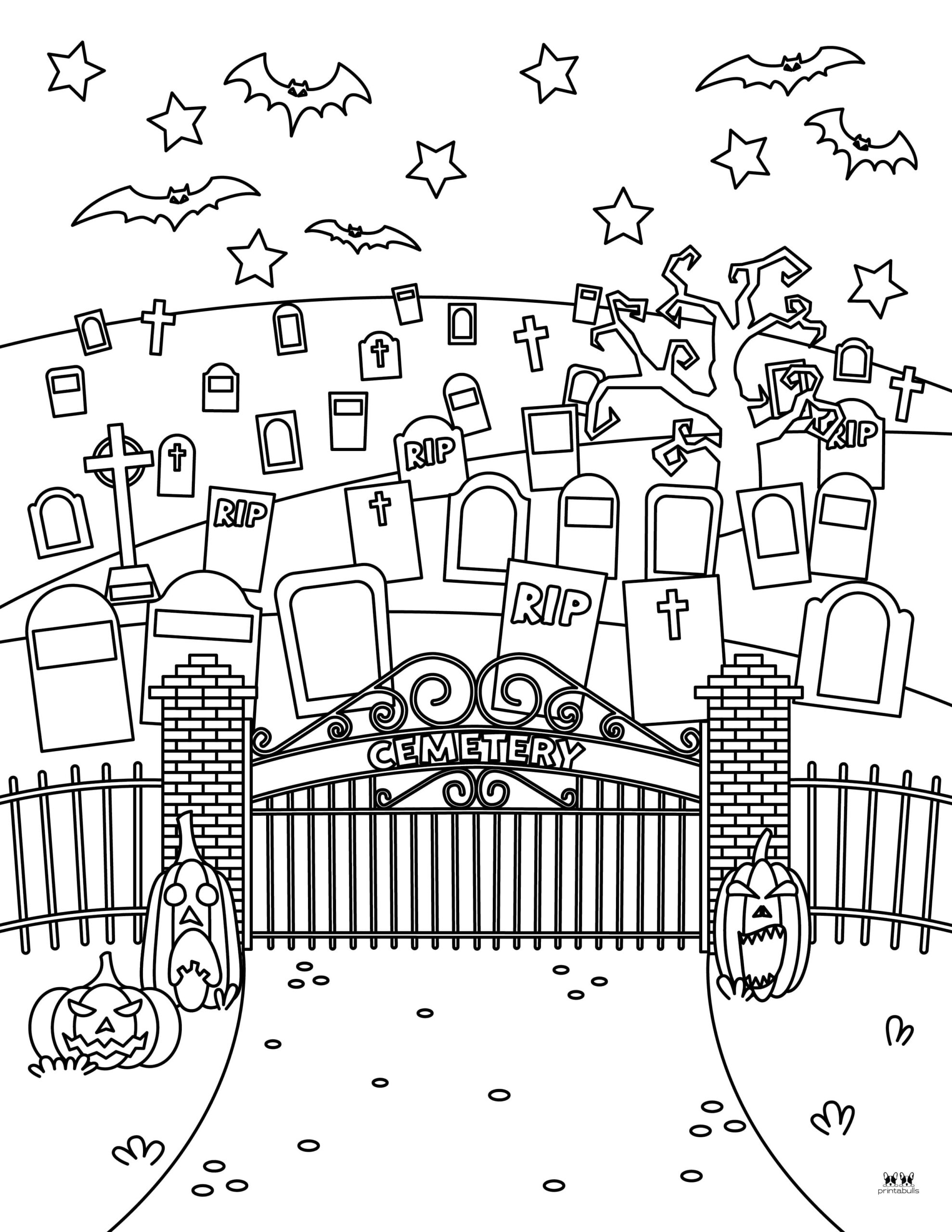 Graveyard Coloring Pages 25 FREE Pages Printabulls