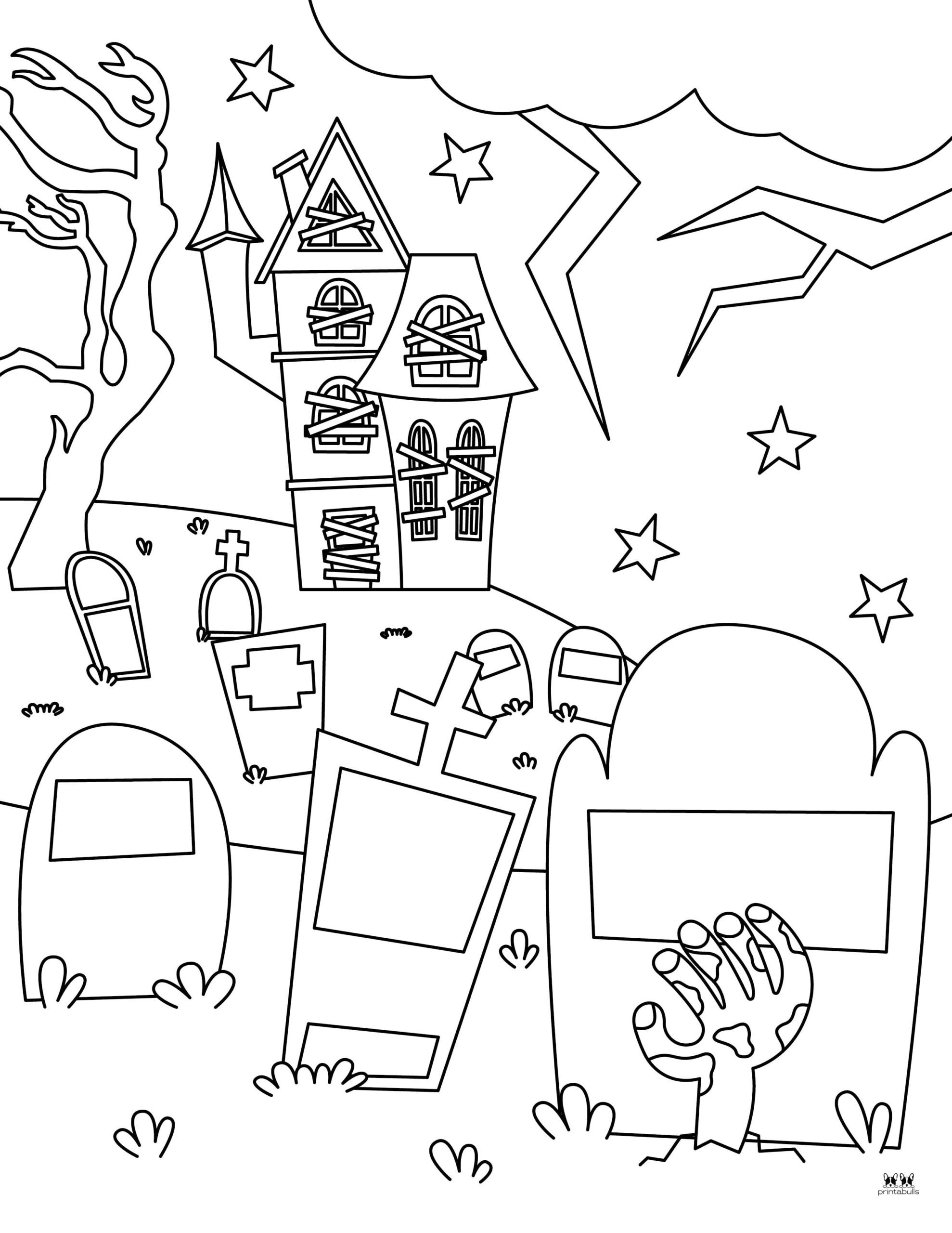 Graveyard Coloring Pages 25 FREE Pages Printabulls