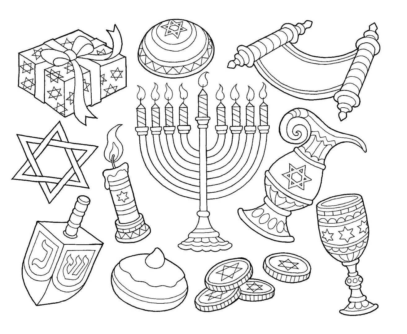 Hanukkah Coloring Pages Free Printables