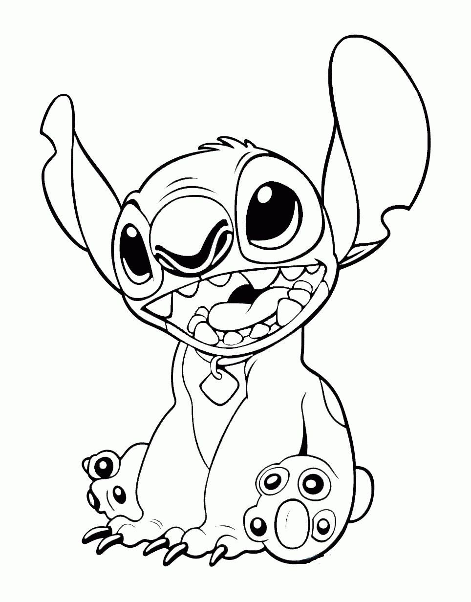 Happy Stitch Coloring Page Free Printable Coloring Pages For Kids