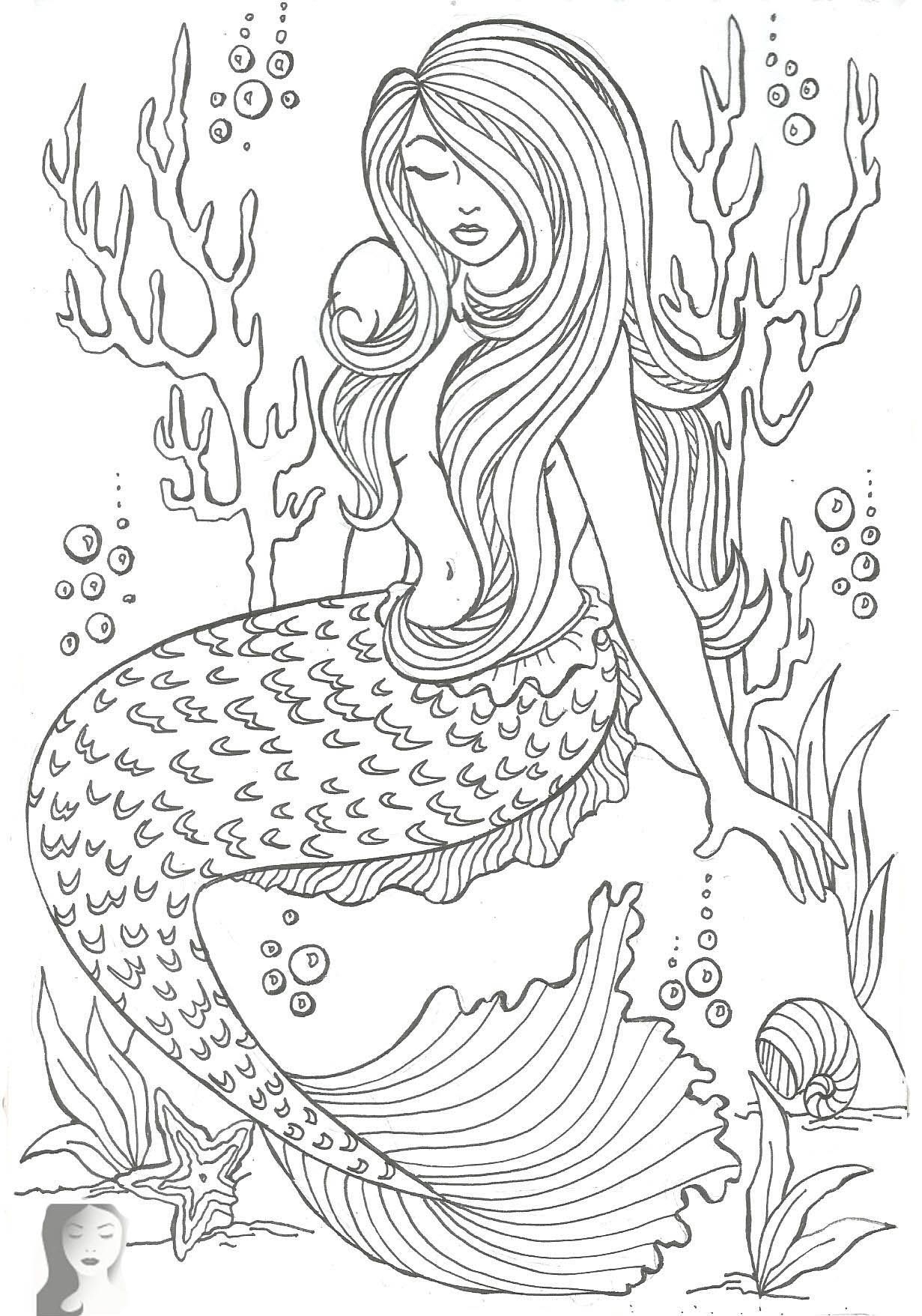 Mermaid Coloring Pages For Adults