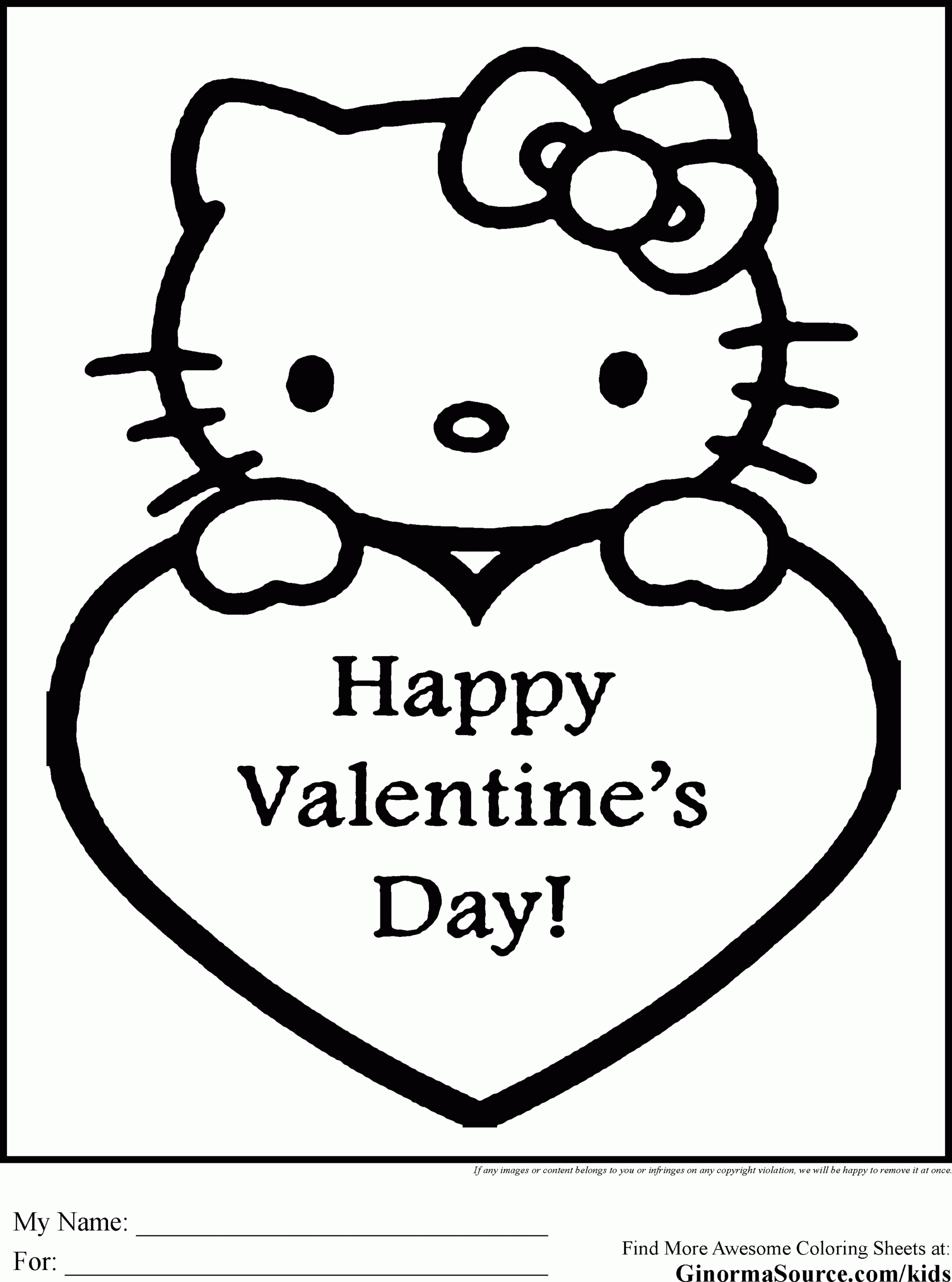 Hello Kitty Valentine Coloring Pages Coloring Home