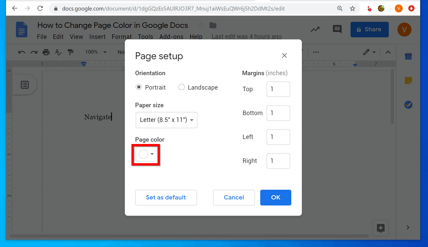 How To Change Page Color In Google Docs PC Or Google Docs Apps