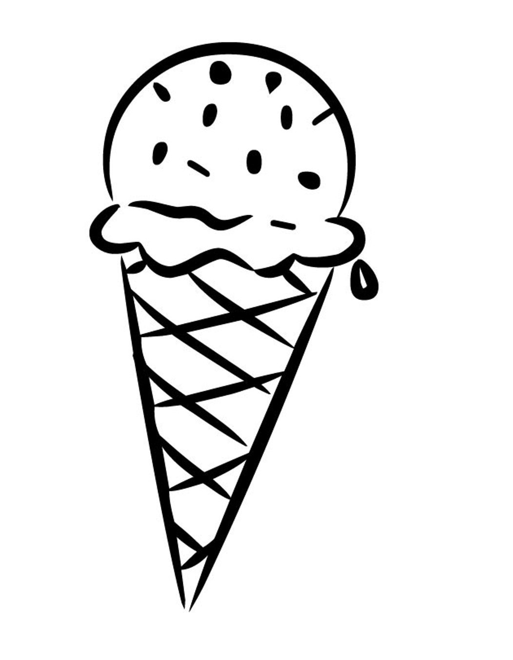 Ice Cream Cone Coloring Page