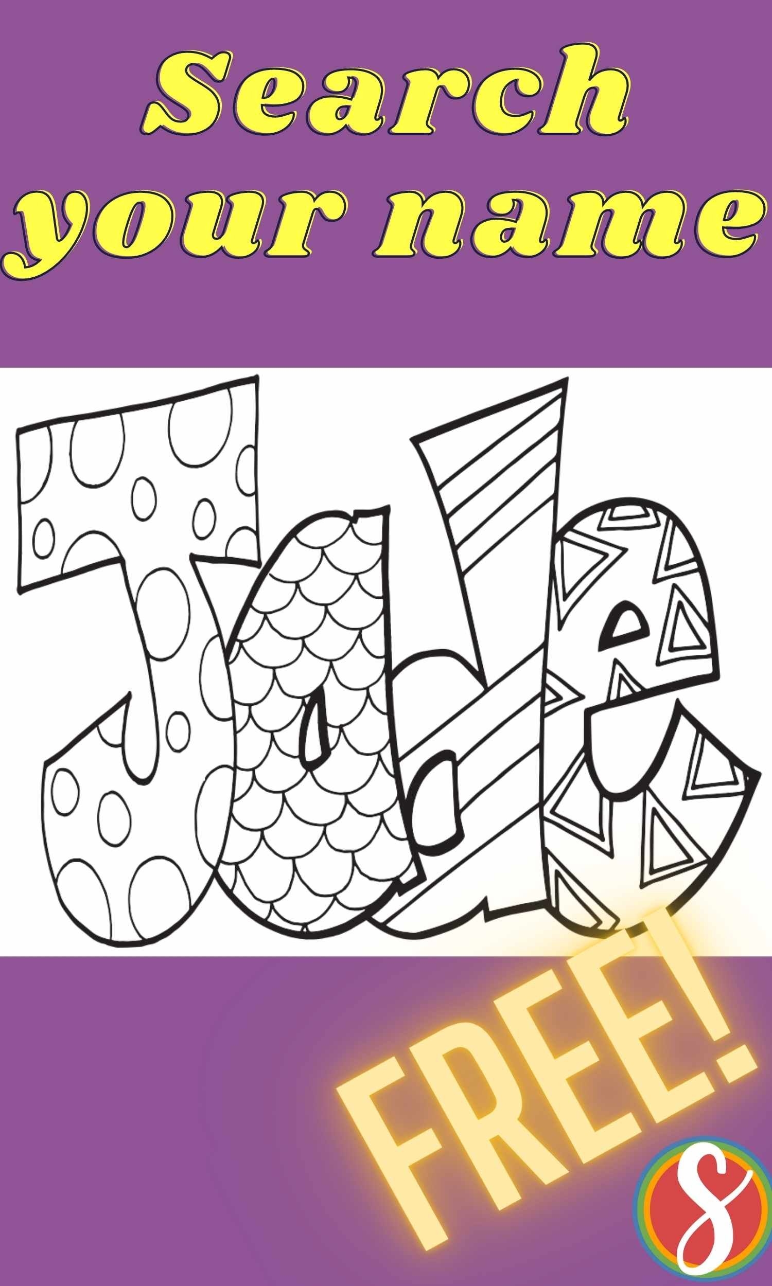 JADE Free Name Coloring Page Stevie Doodles