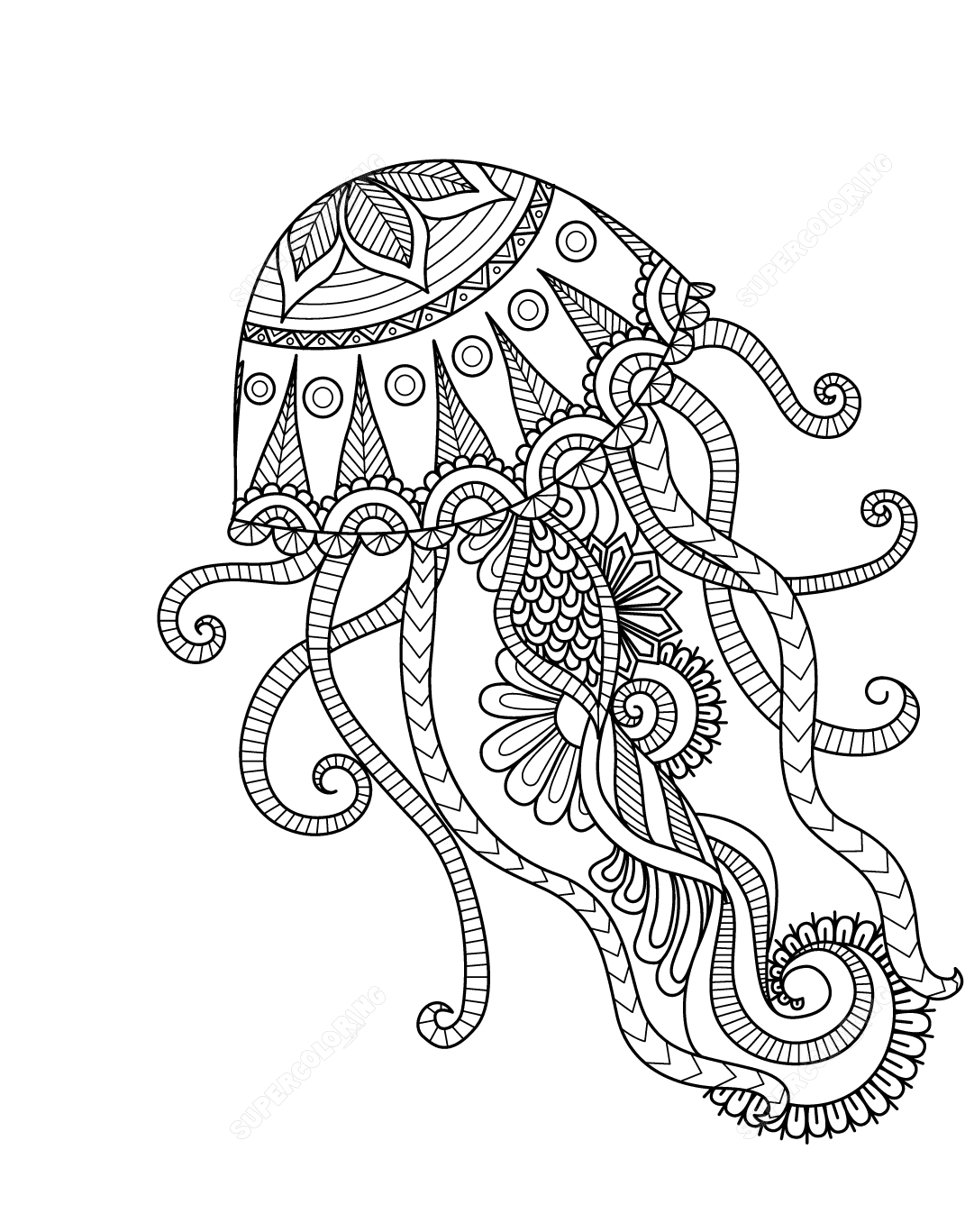 Jellyfish Mandala Coloring Page Free Printable Coloring Pages For Kids