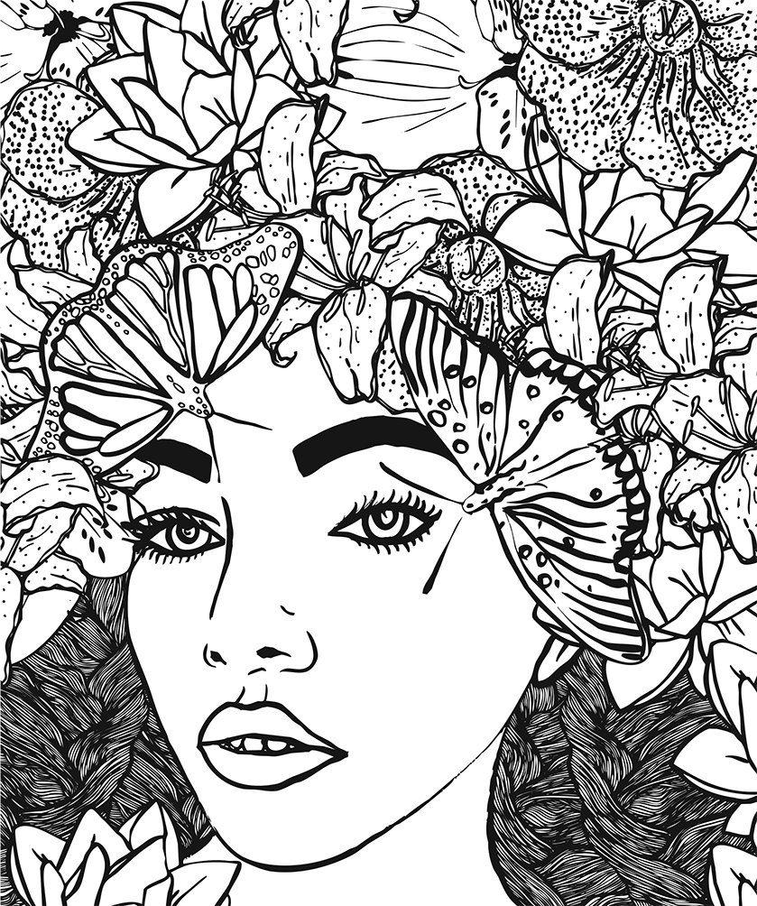 Lady Coloring Page