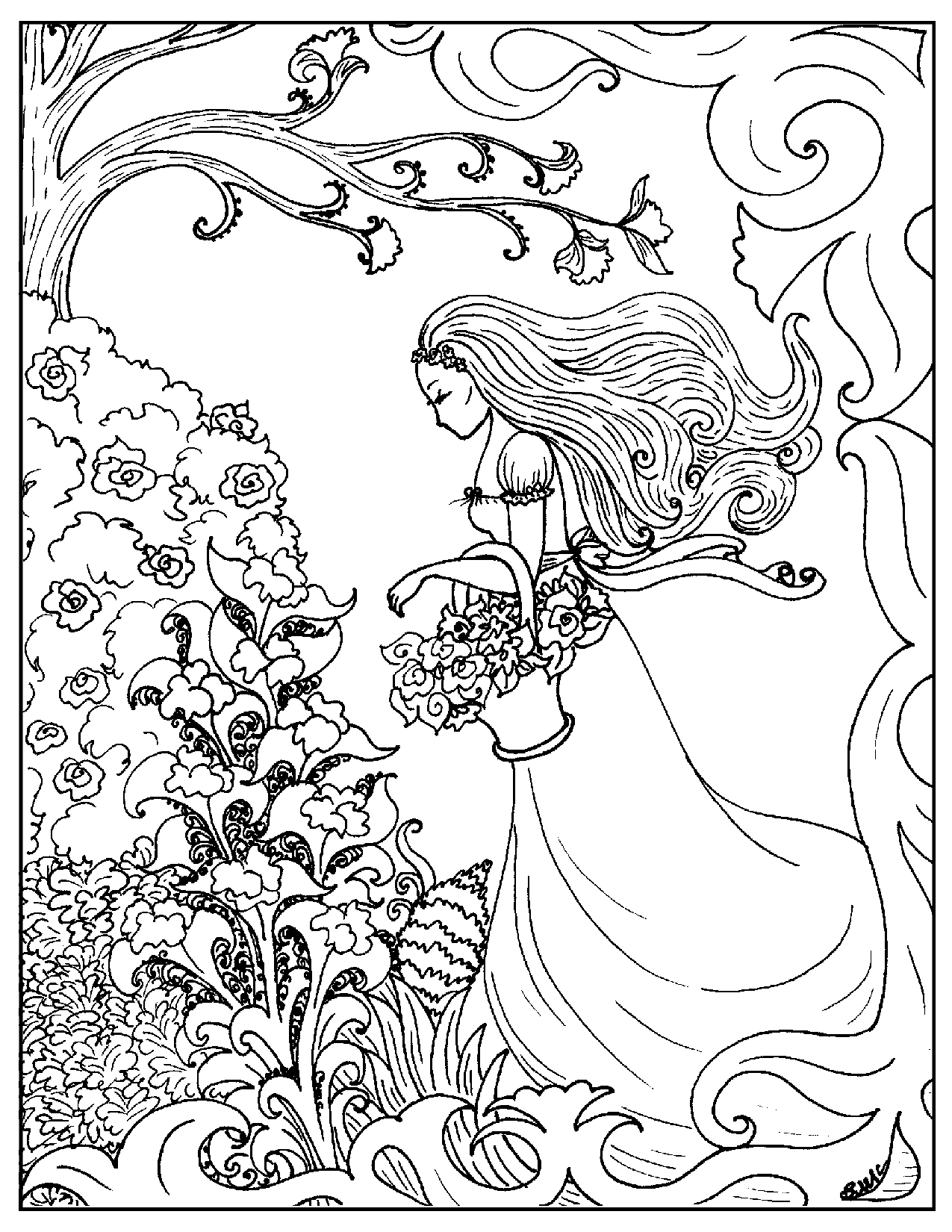 Lady Coloring Pages