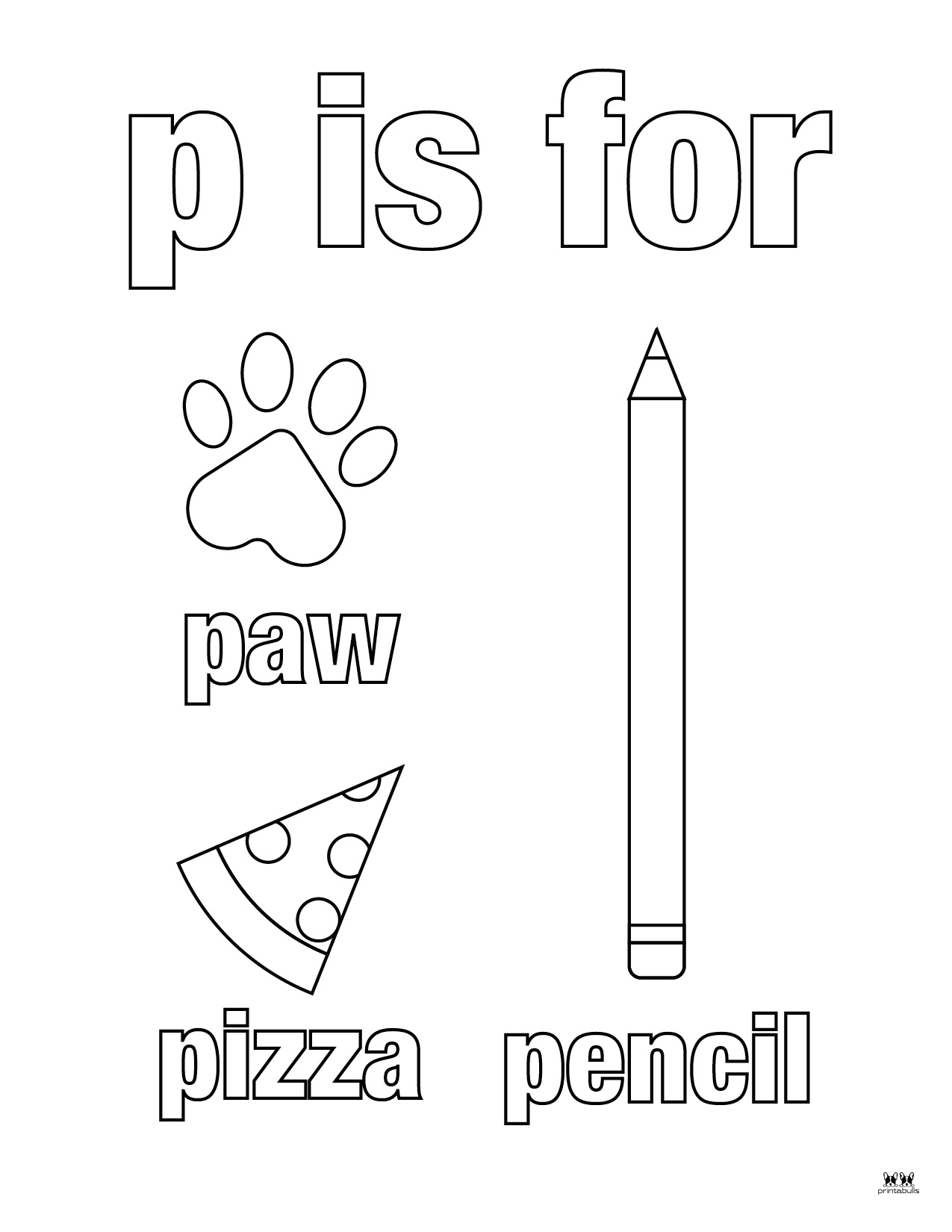 Letter P Coloring Pages 15 FREE Pages Printabulls