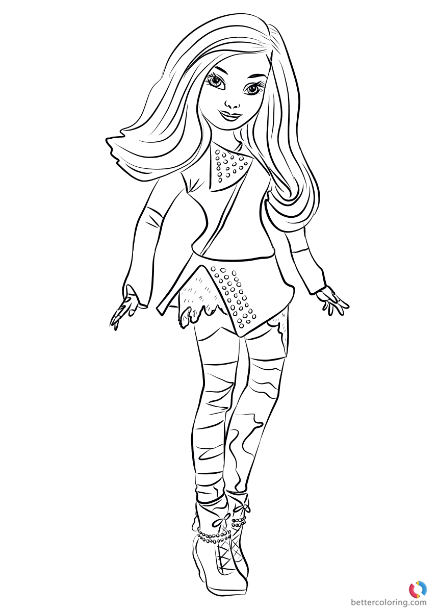 Mal From Descendants 2 Coloring Pages Printable For Kids Free Printable Coloring Pages