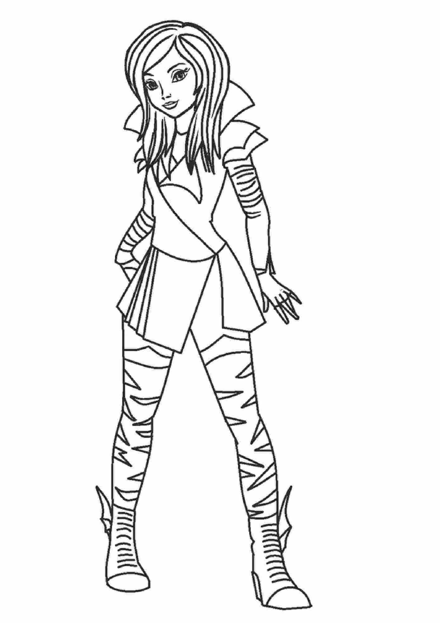 Mal In Descendants Wants To Be Like Her Pure Evil Mother Coloring Page Free Printable Coloring