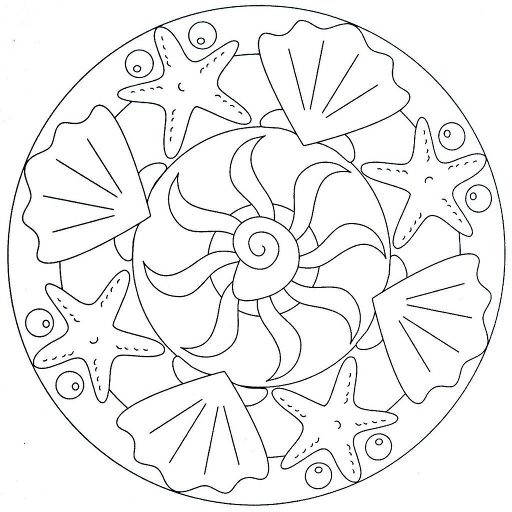 Mandala Coloring Page Sea Mandalas Para Ni Os Mandalas Para Colorear Mandala Sencilla