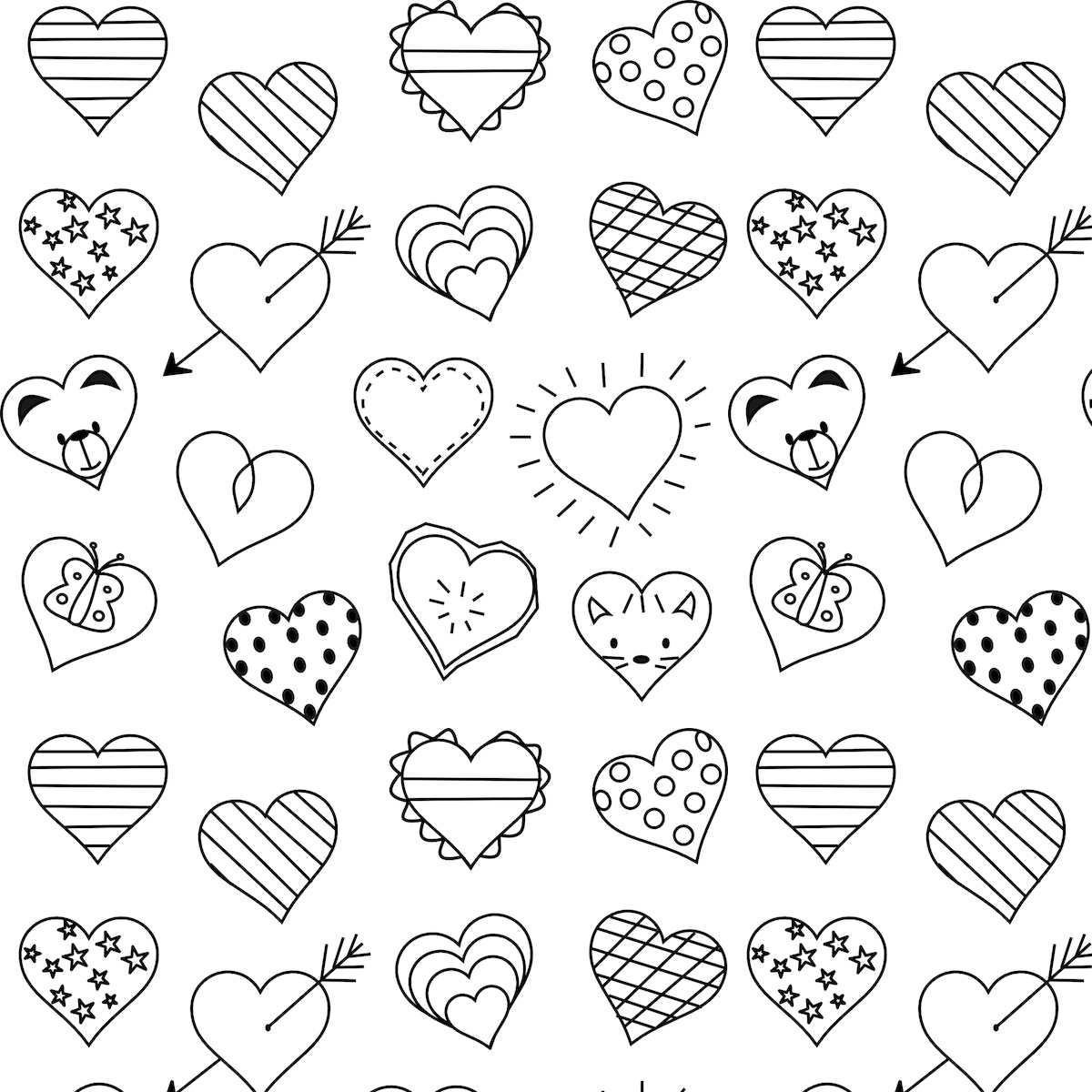 MeinLilaPark Free Printable Heart Coloring Page Ausdruckbare Ausmalseite Freebie