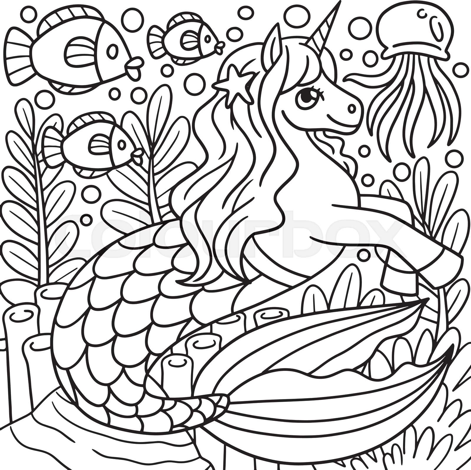 Unicorn Mermaid Coloring Pages Printable