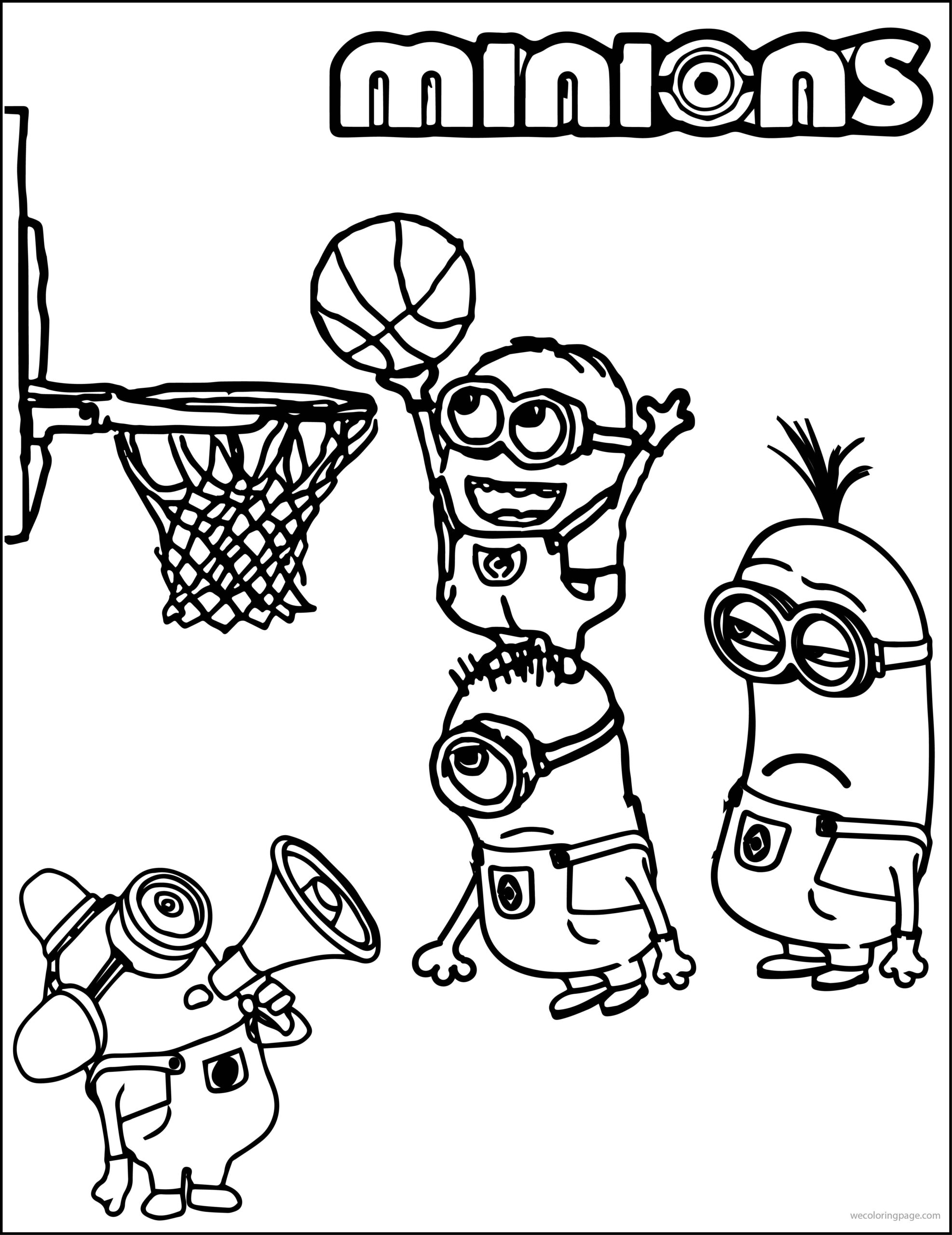 Minion Playing Basketball Coloring Pages Sports Coloring Pages Minion Coloring Pages