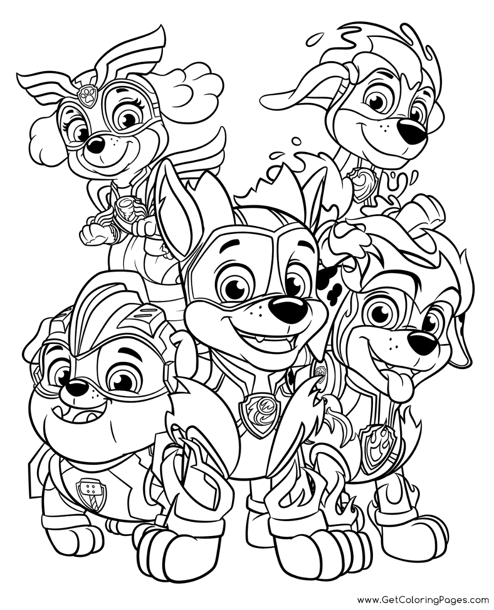 Mission Paw Paw Patrol Mighty Pups Coloring Pages Thekidsworksheet