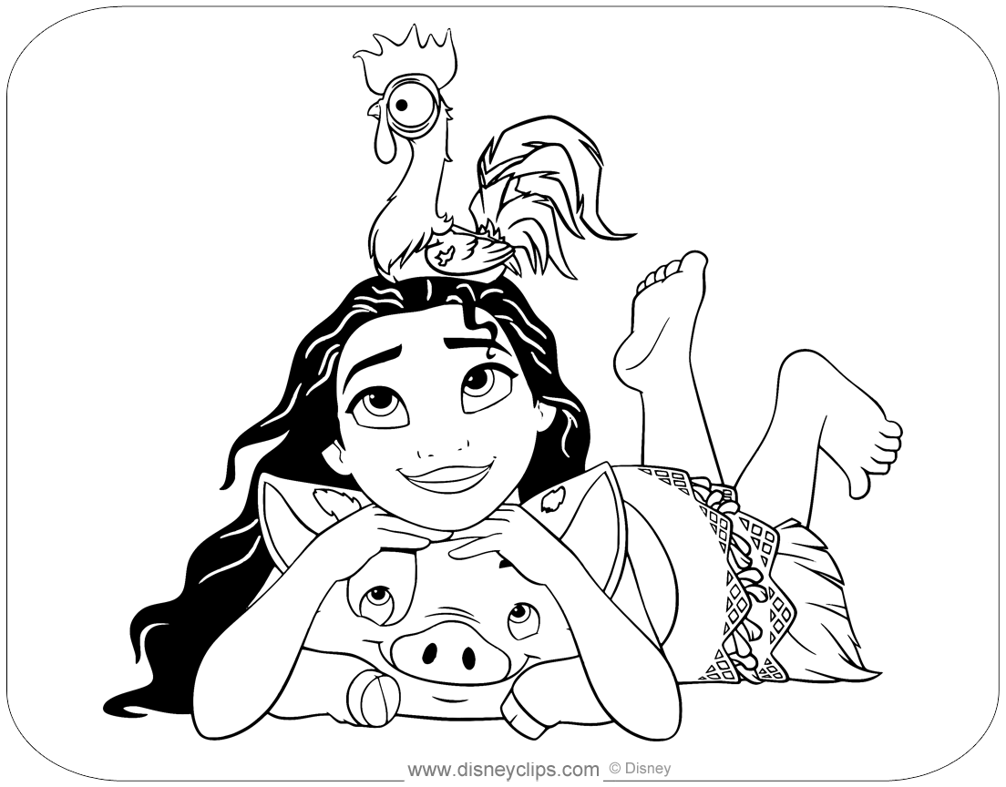 Moana Coloring Pages PDF Printables Disneyclips