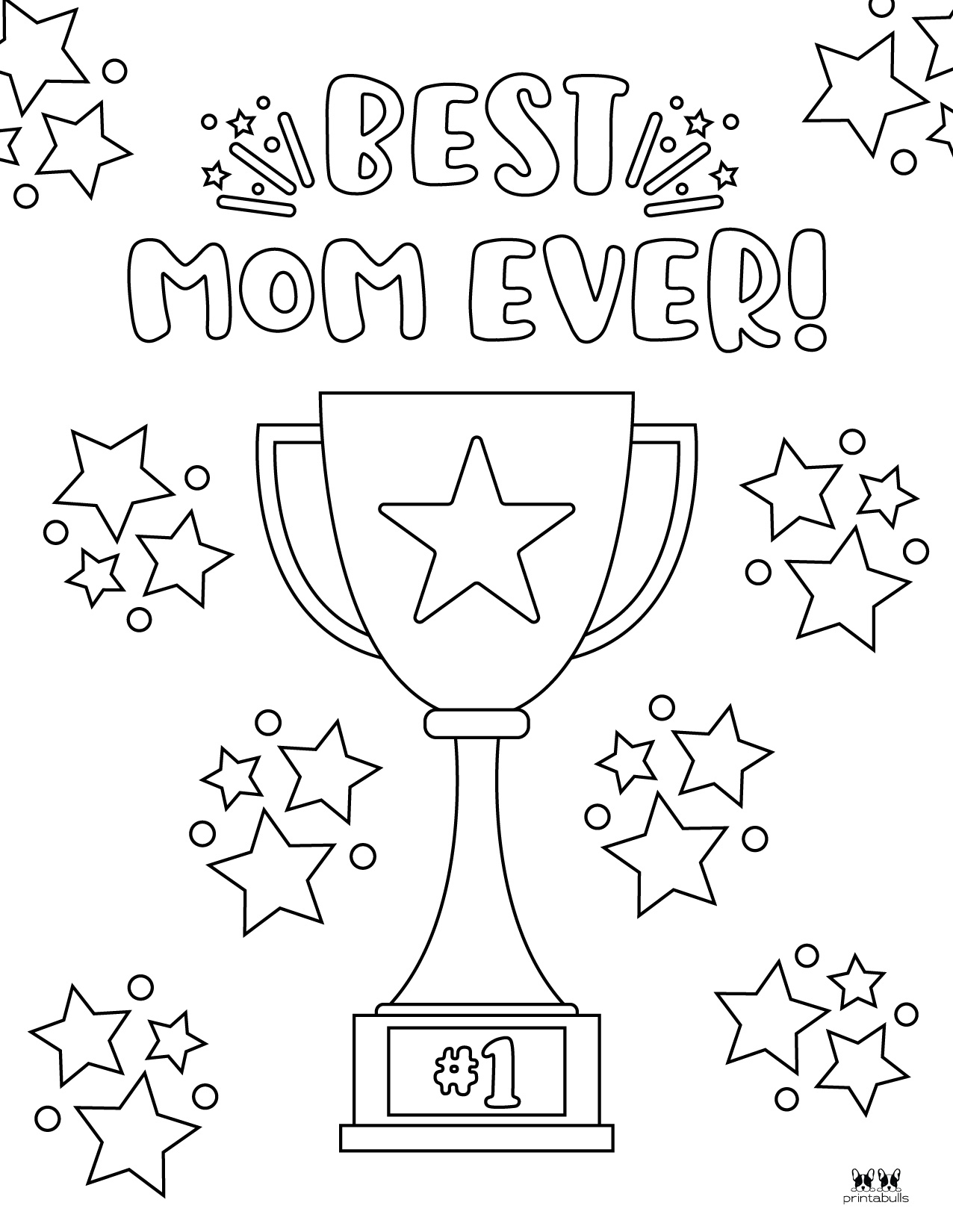 Printable Coloring Page Mother's Birthday