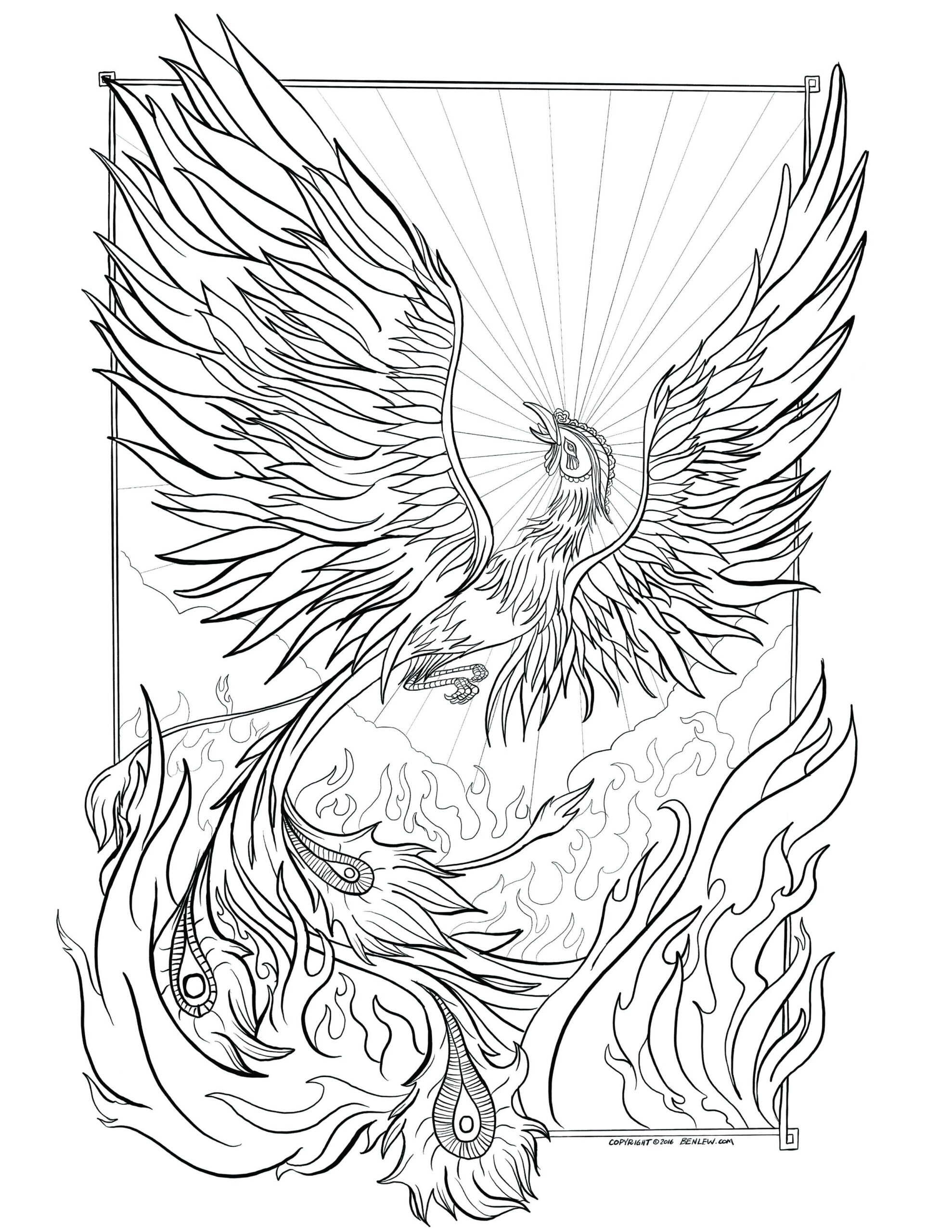 Mythical Phoenix Coloring Pages Coloring Pages
