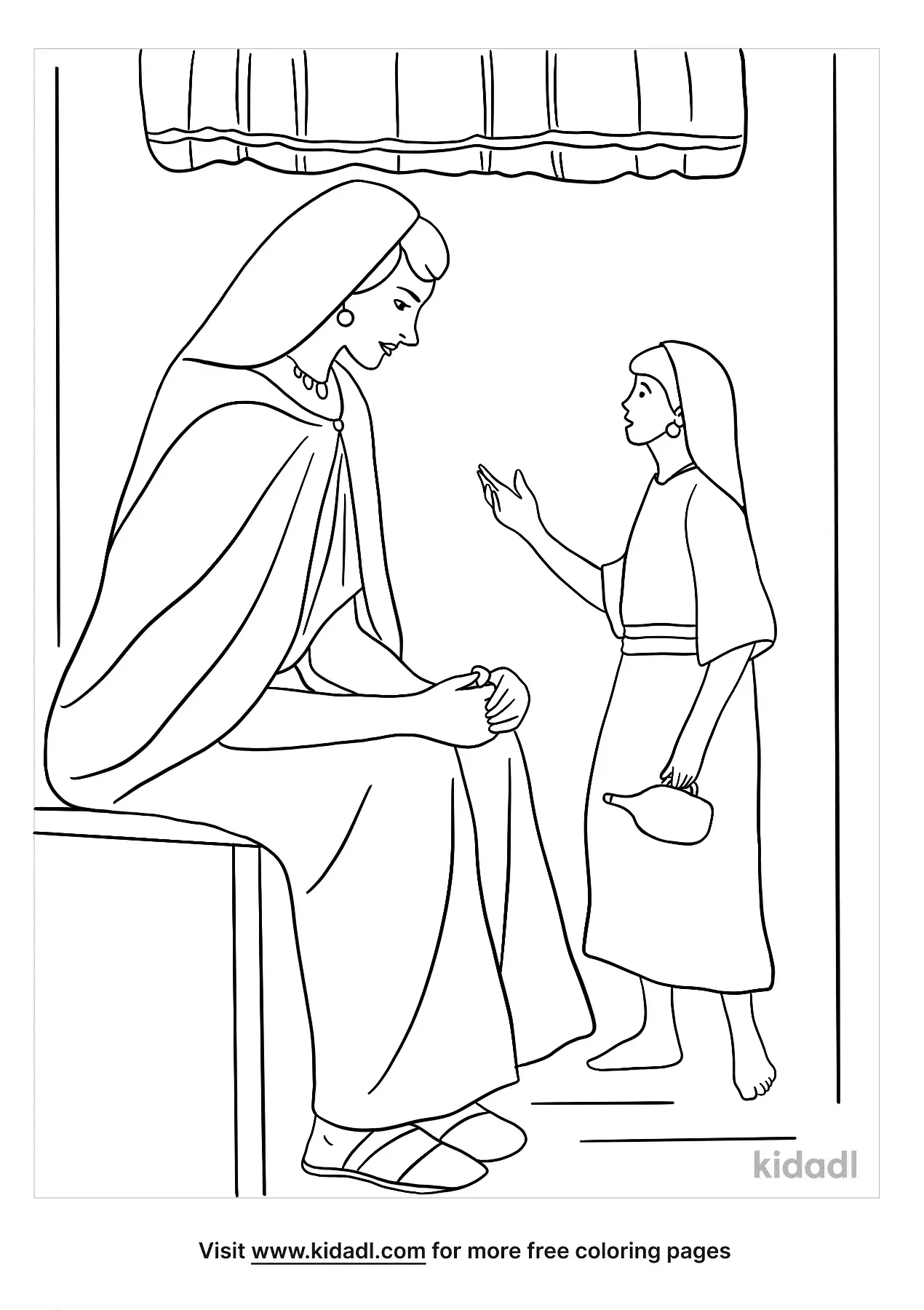 Naamans Servant Girl Coloring Pages