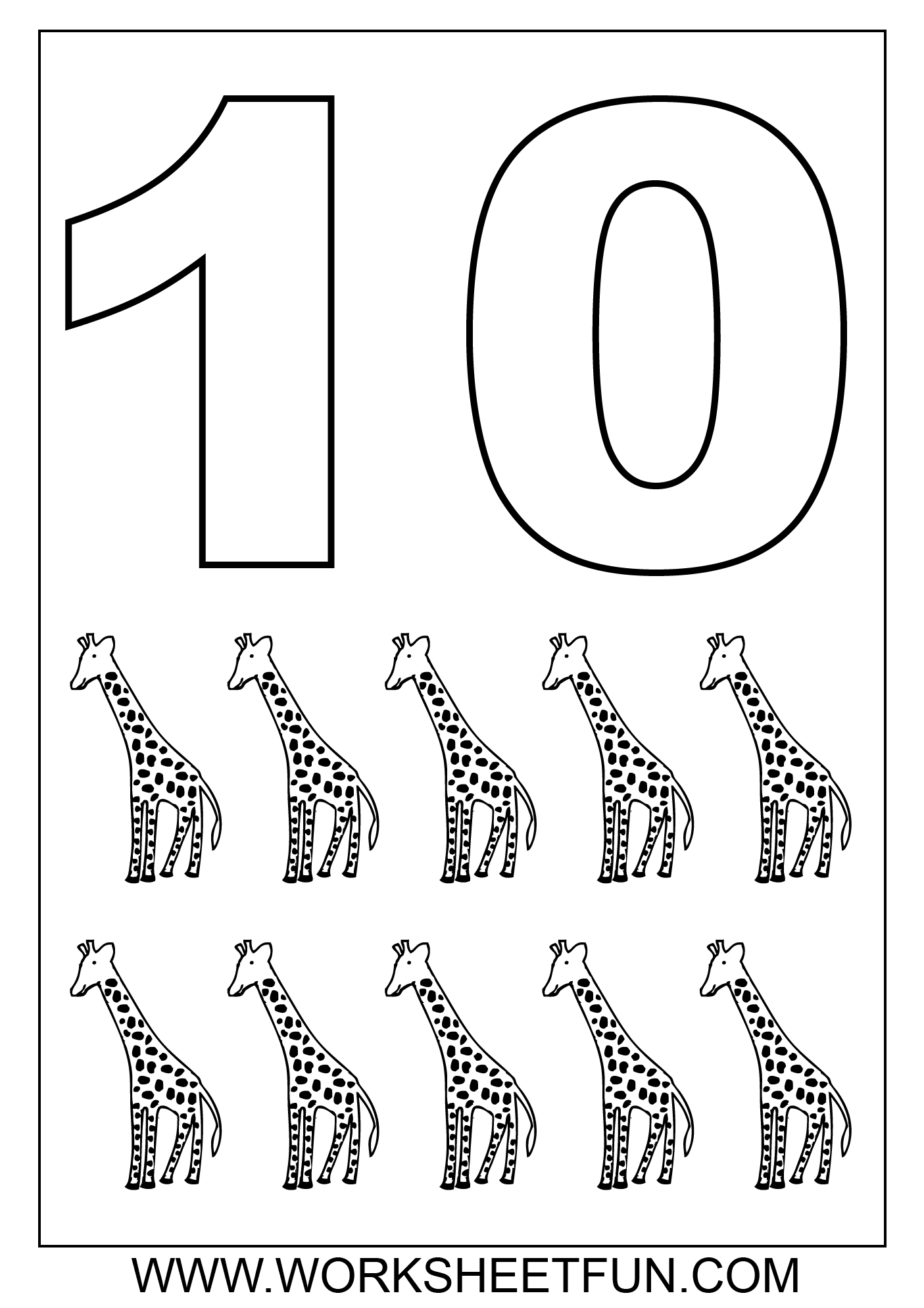 Number Coloring Pages 1 10 Printable Animal Number Coloring Pages Numbers 1 10 SupplyMe