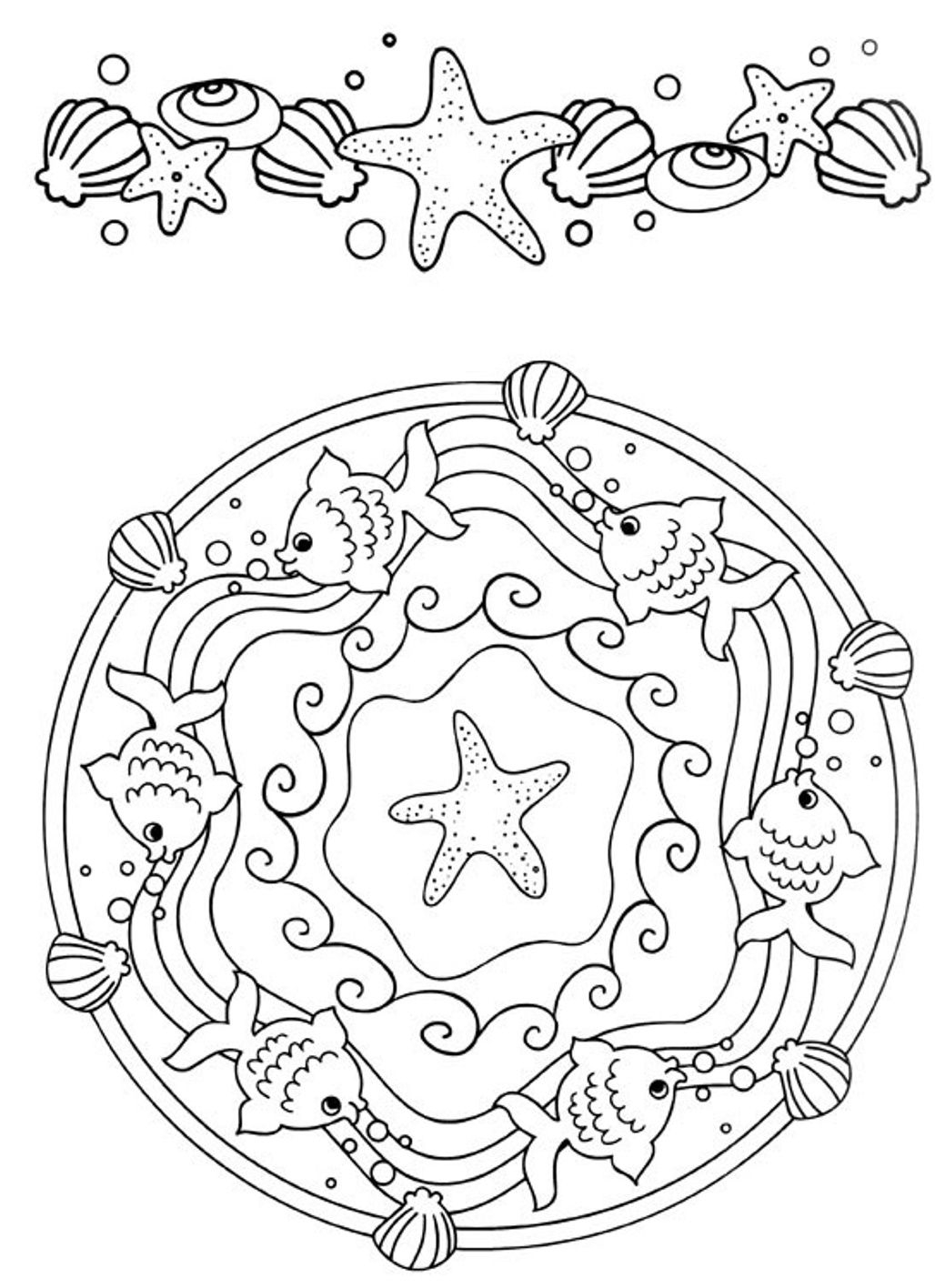 Ocean Printable Mandala Coloring Pages