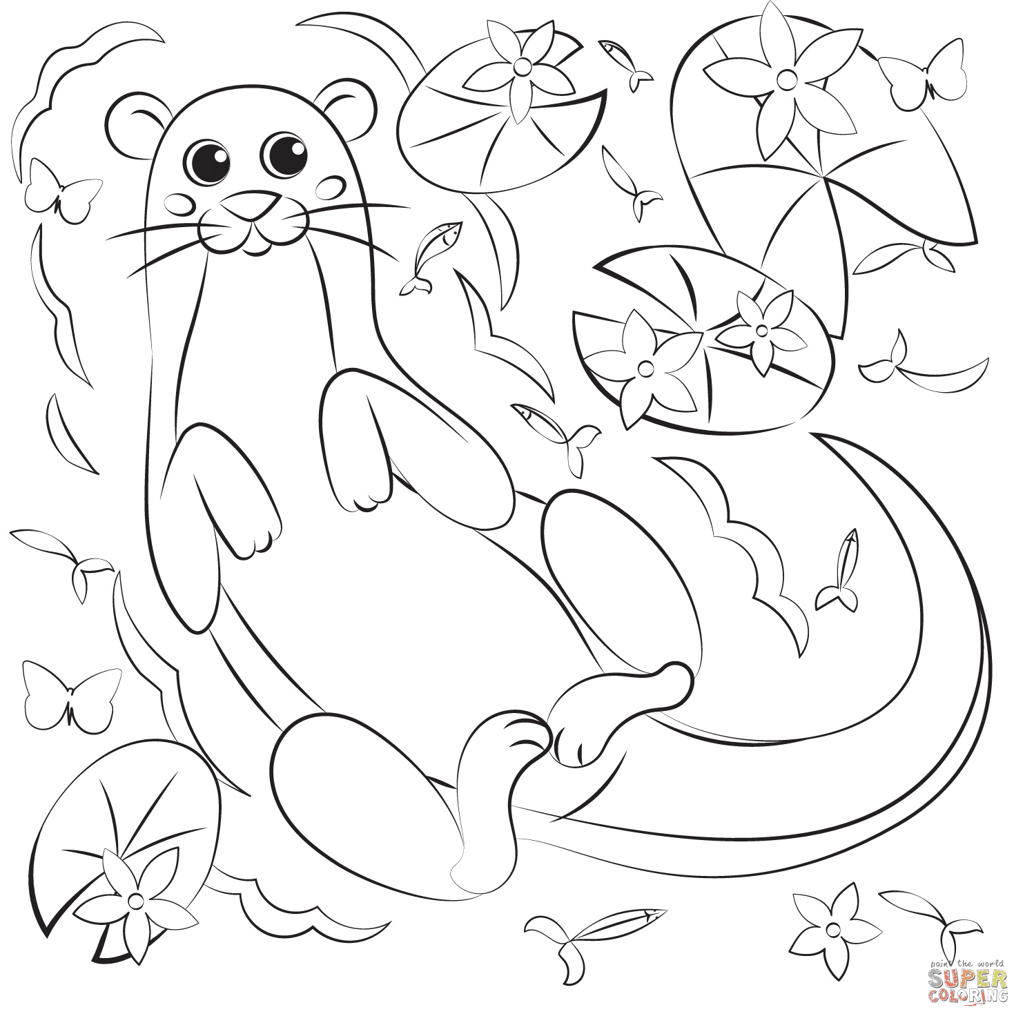 Otter Coloring Pages