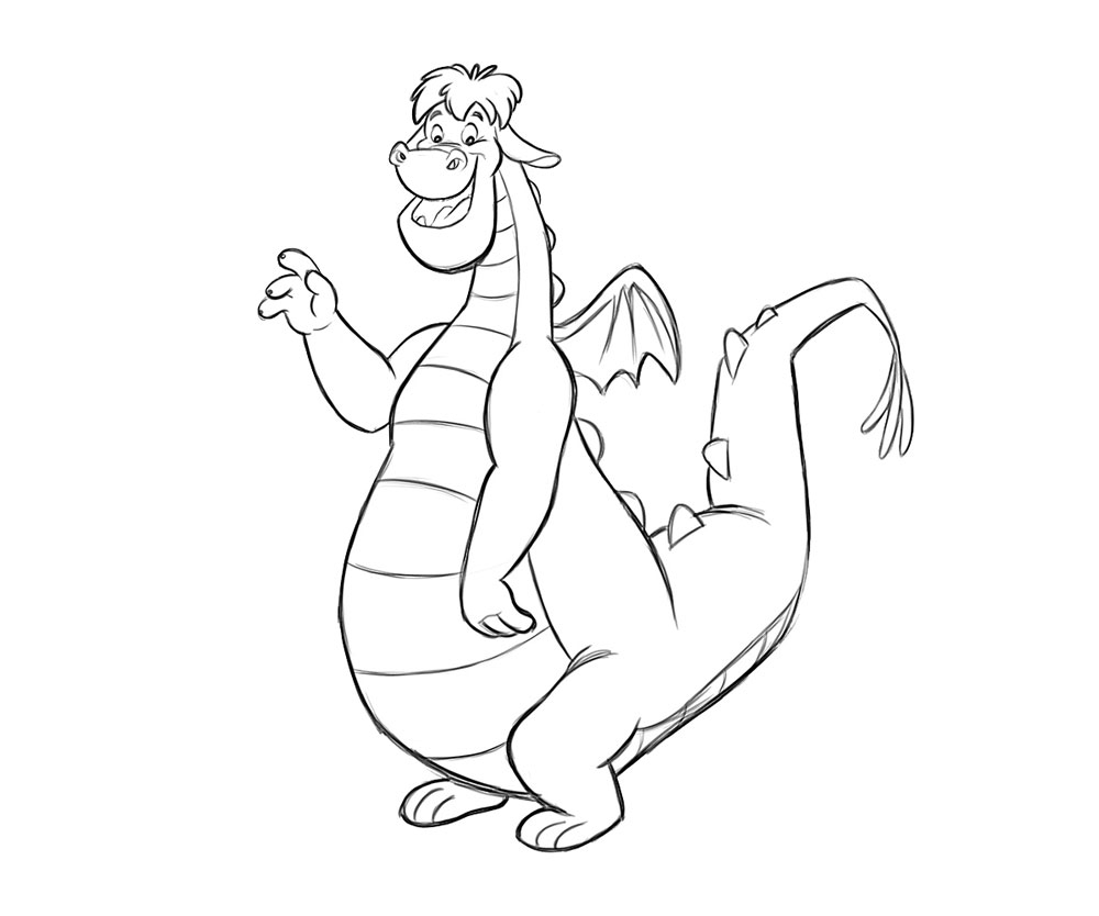 Petes Dragon Coloring Pages Sketch Coloring Page
