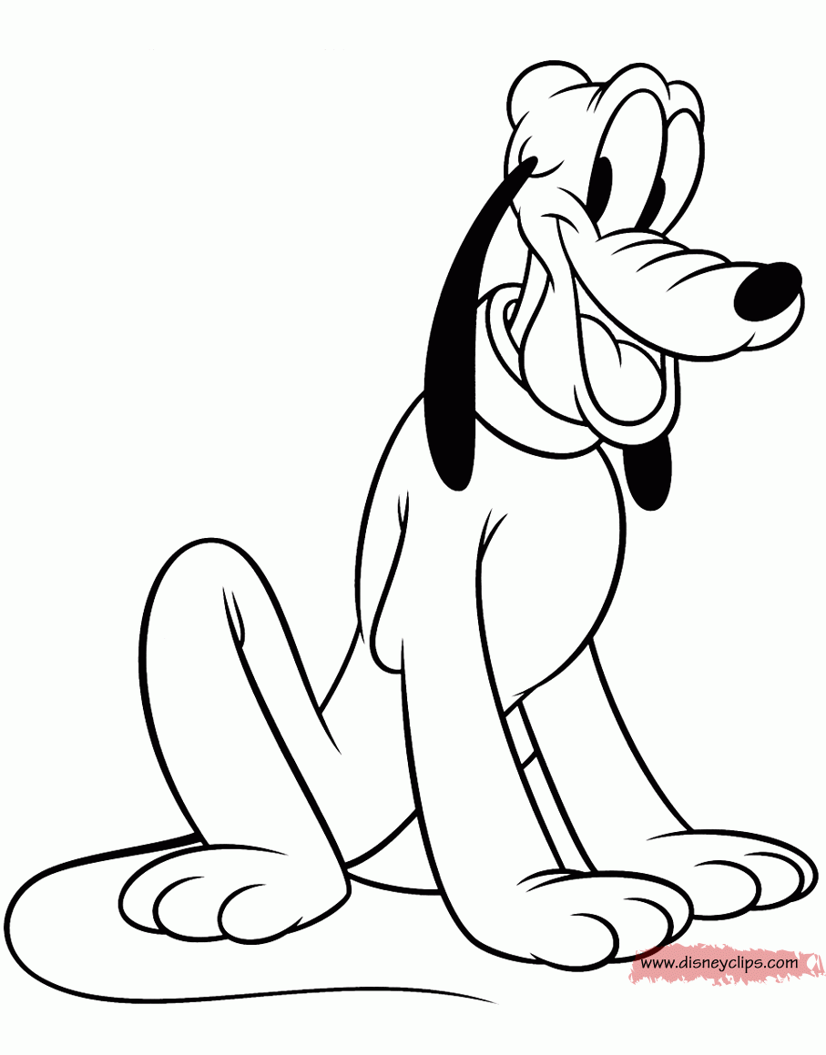 Pluto Coloring Pages 3 Disneyclips