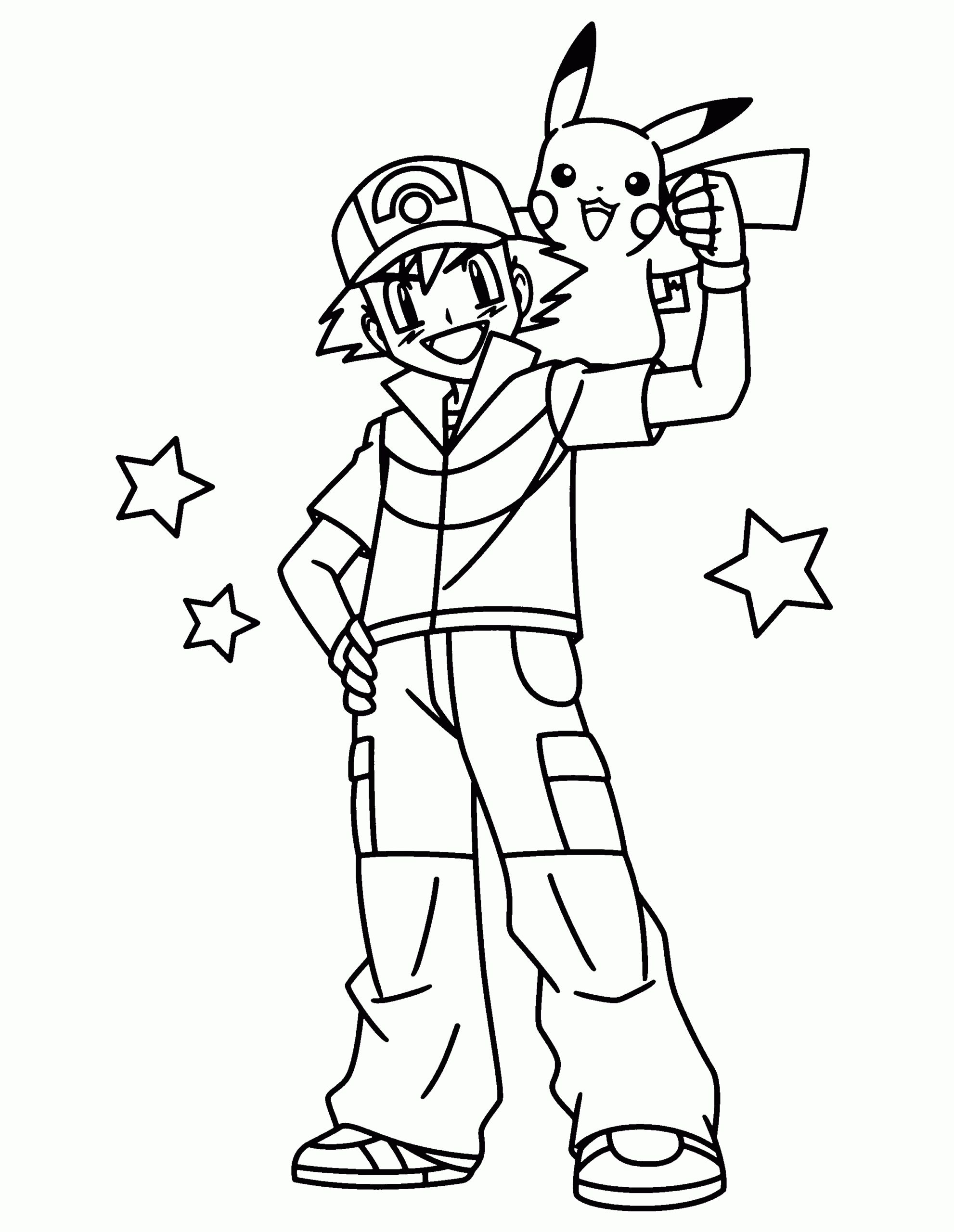 Pokemon Coloring Pages Ash And Pikachu