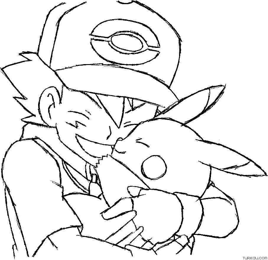 Ash Coloring Pages