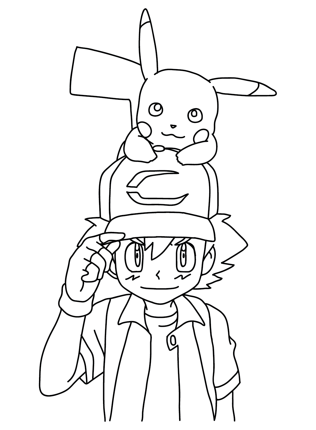 Pokemon Coloring Pages Ash And Pikachu