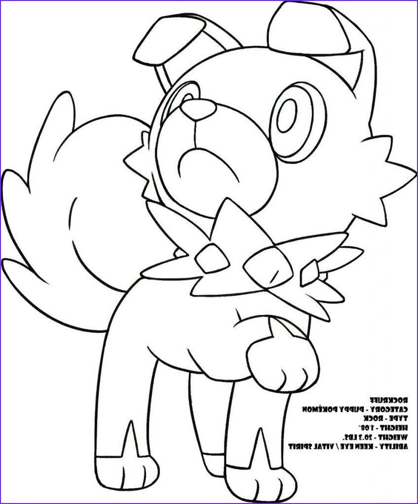 Pokemon Rockruff Coloring Page Sketch Coloring Page