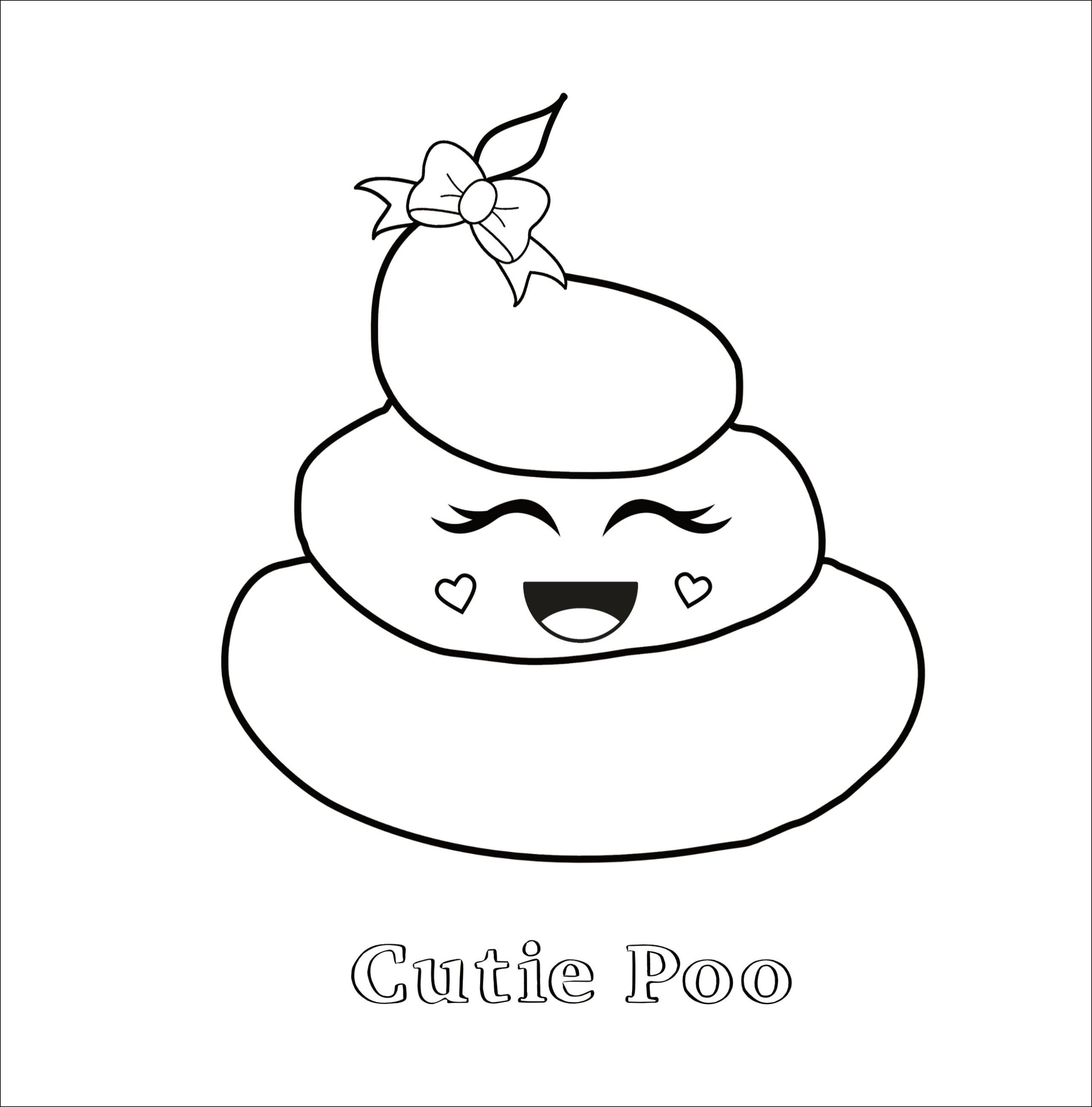 Poop For Girls Printable Coloring Pages With Cute Funny Poop Etsy