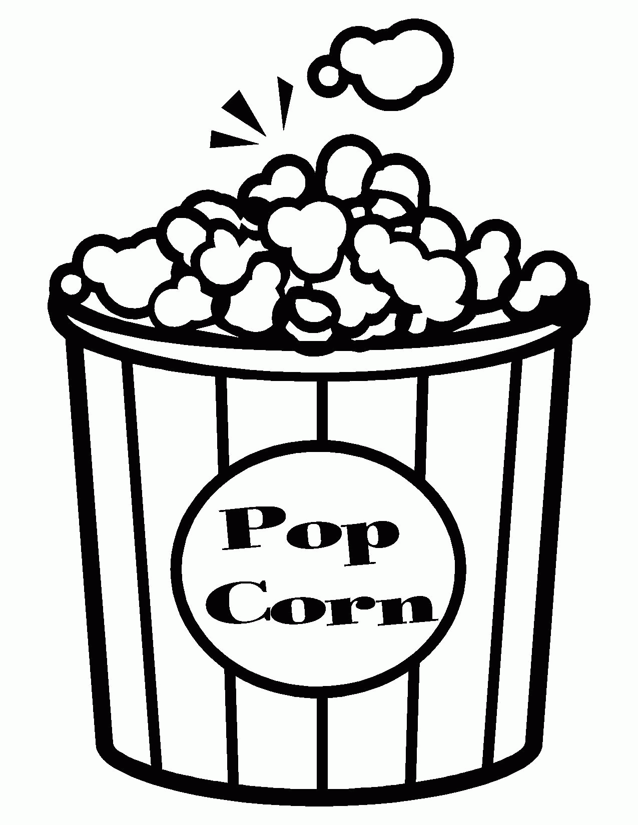 Popcorn Coloring Page Coloring Home