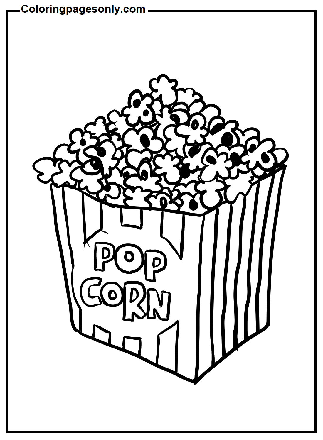 Popcorn Coloring Page