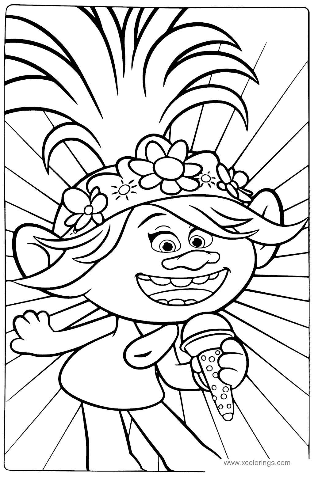 Poppy From Trolls World Tour Coloring Pages XColorings