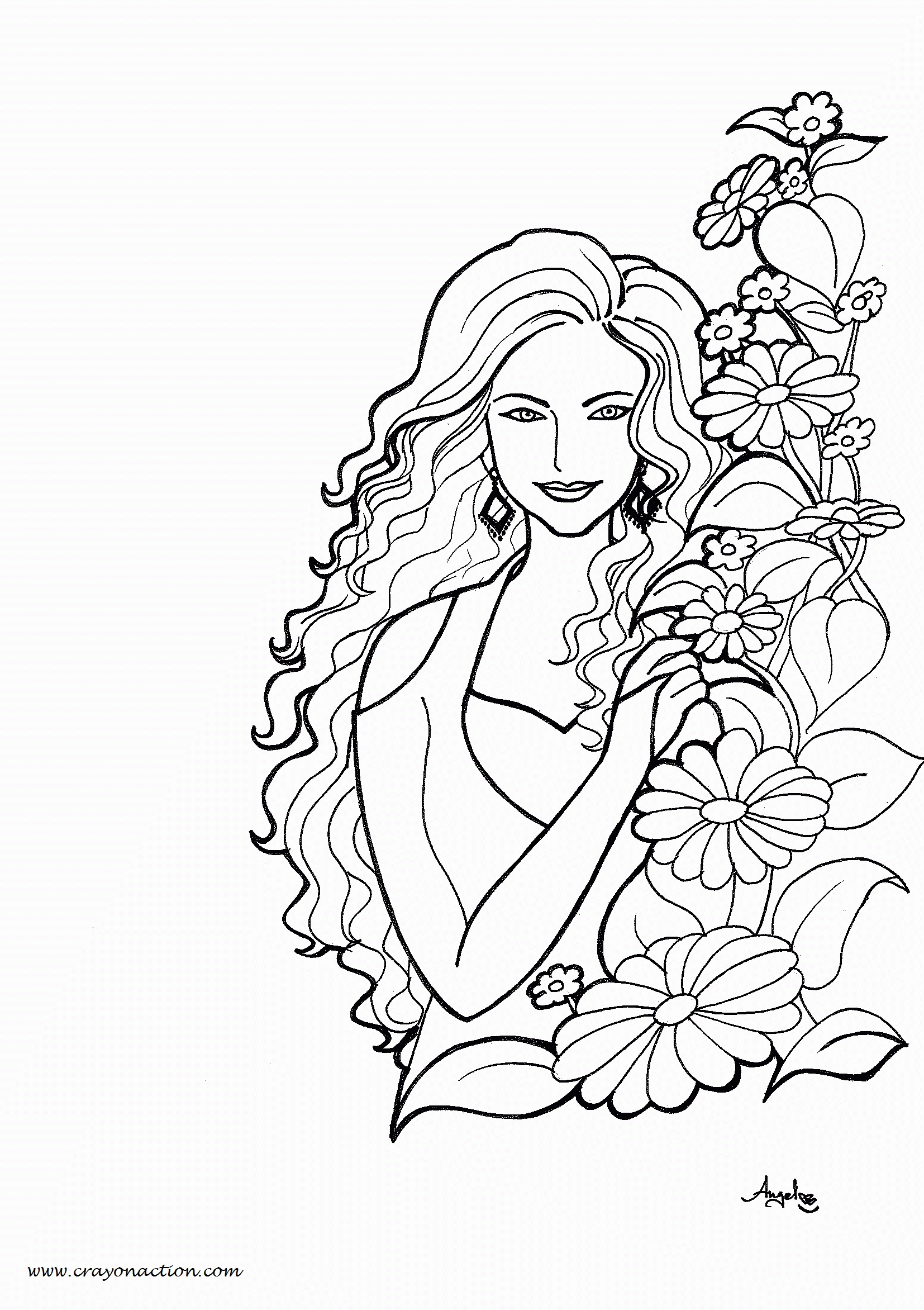 Pretty Girl Coloring Page Coloring Home