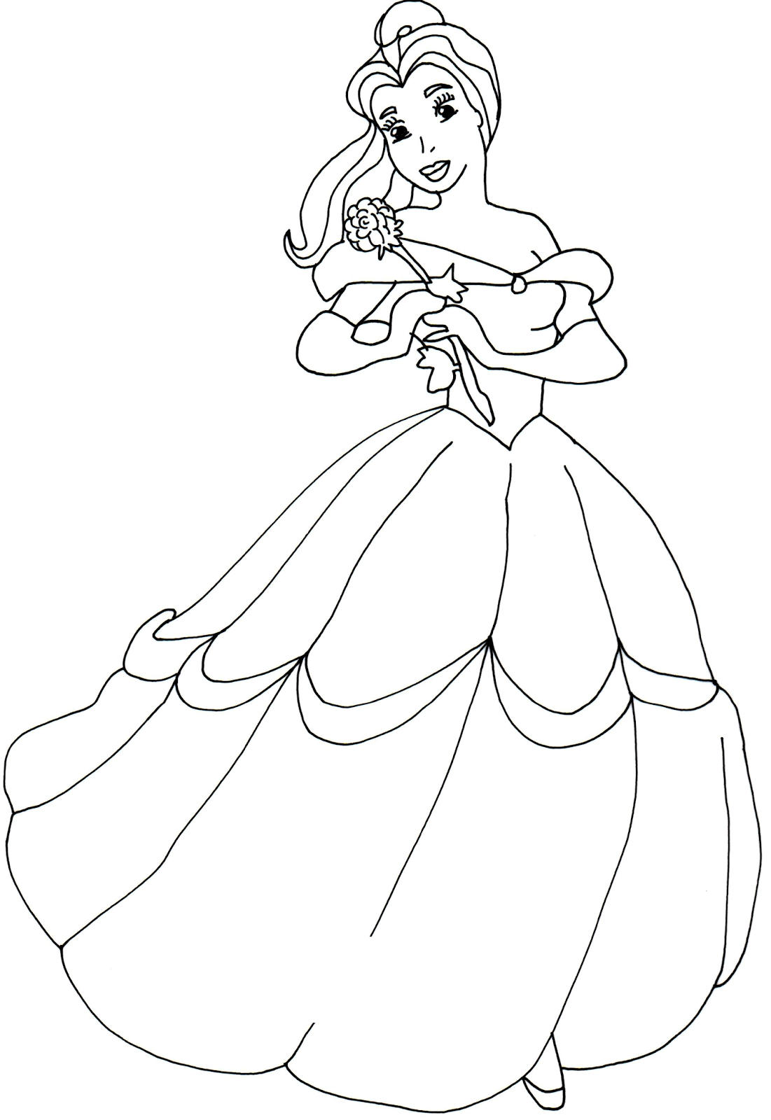Princess Belle Coloring Page Coloring Home