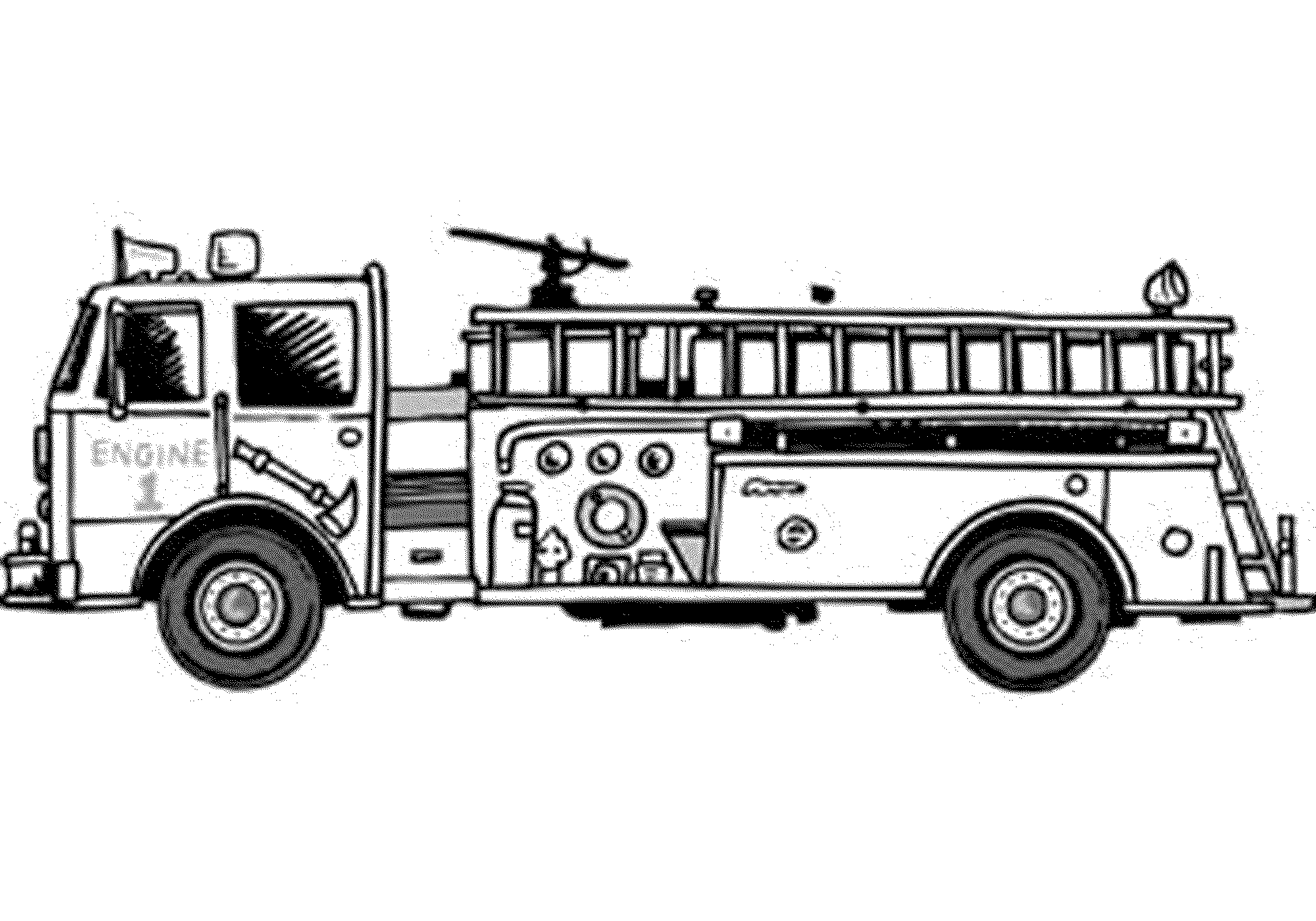 Print Download Educational Fire Truck Coloring Pages Giving Three In One Benefit