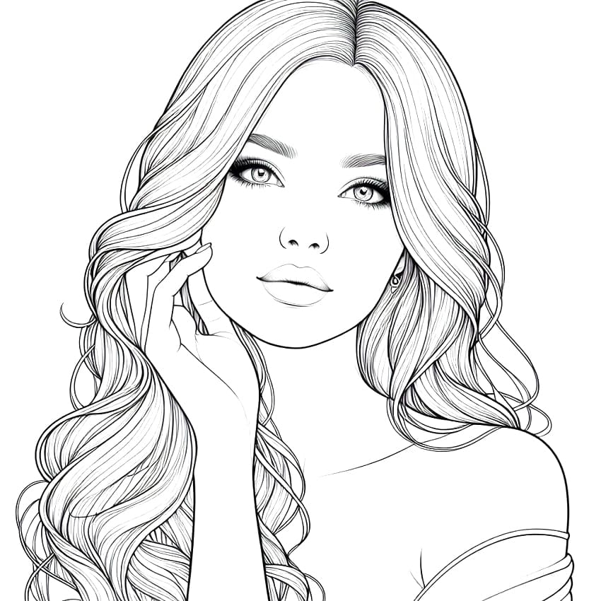 Print Realistic Girl Coloring Page Download Print Or Color Online For Free
